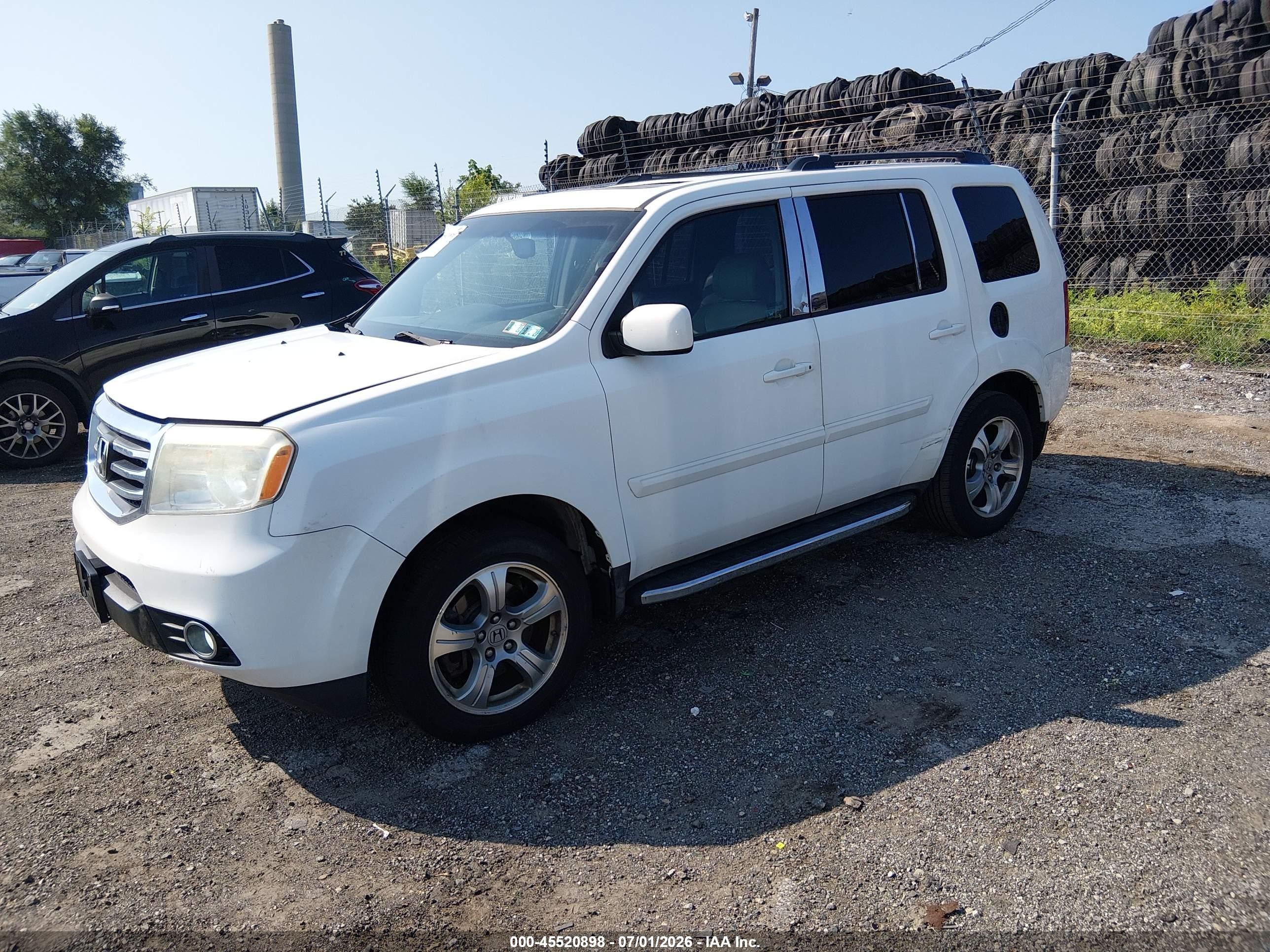 2012 Honda Pilot Ex-l White vin: 5FNYF4H50CB043431