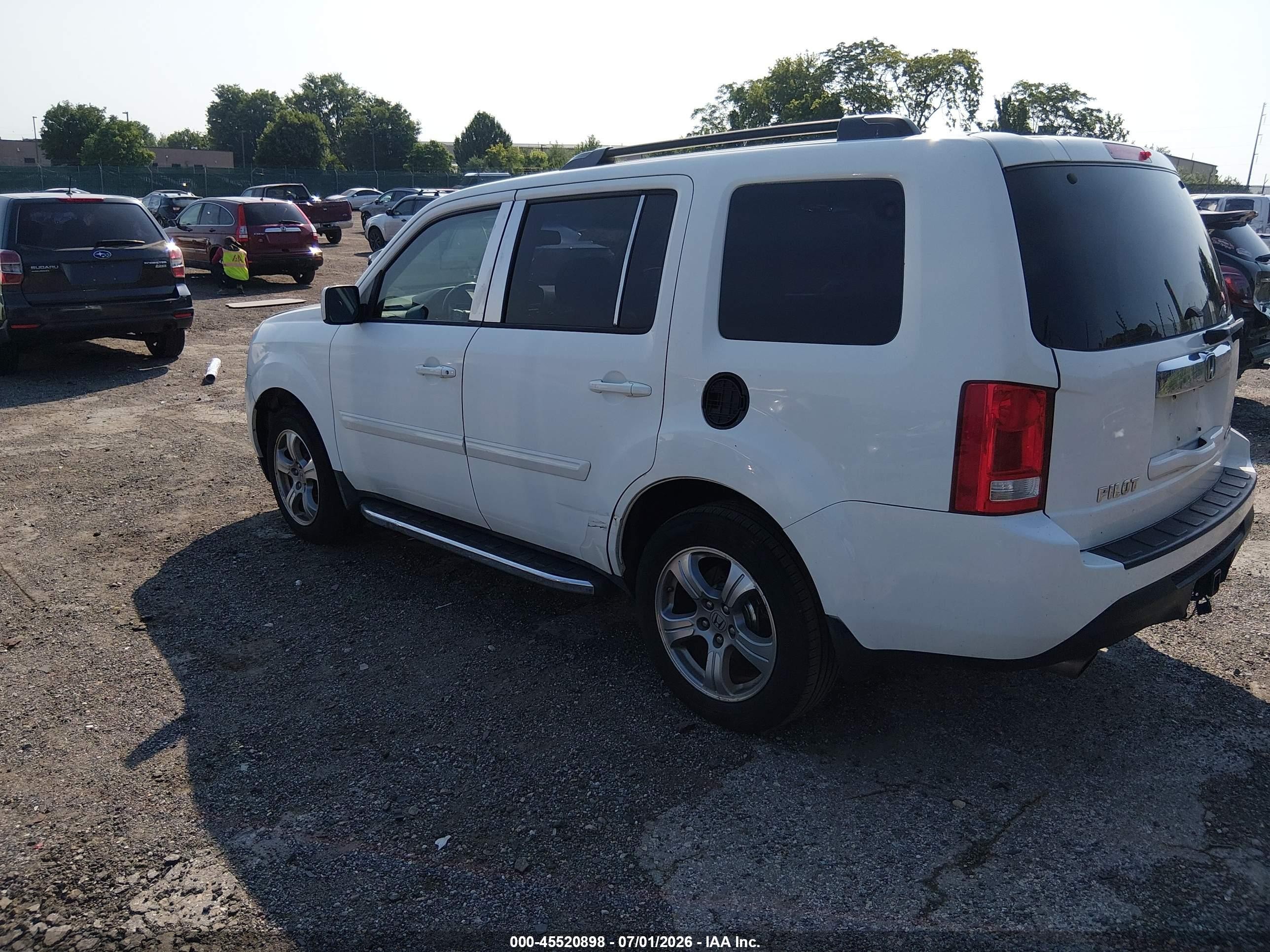 2012 Honda Pilot Ex-l White vin: 5FNYF4H50CB043431