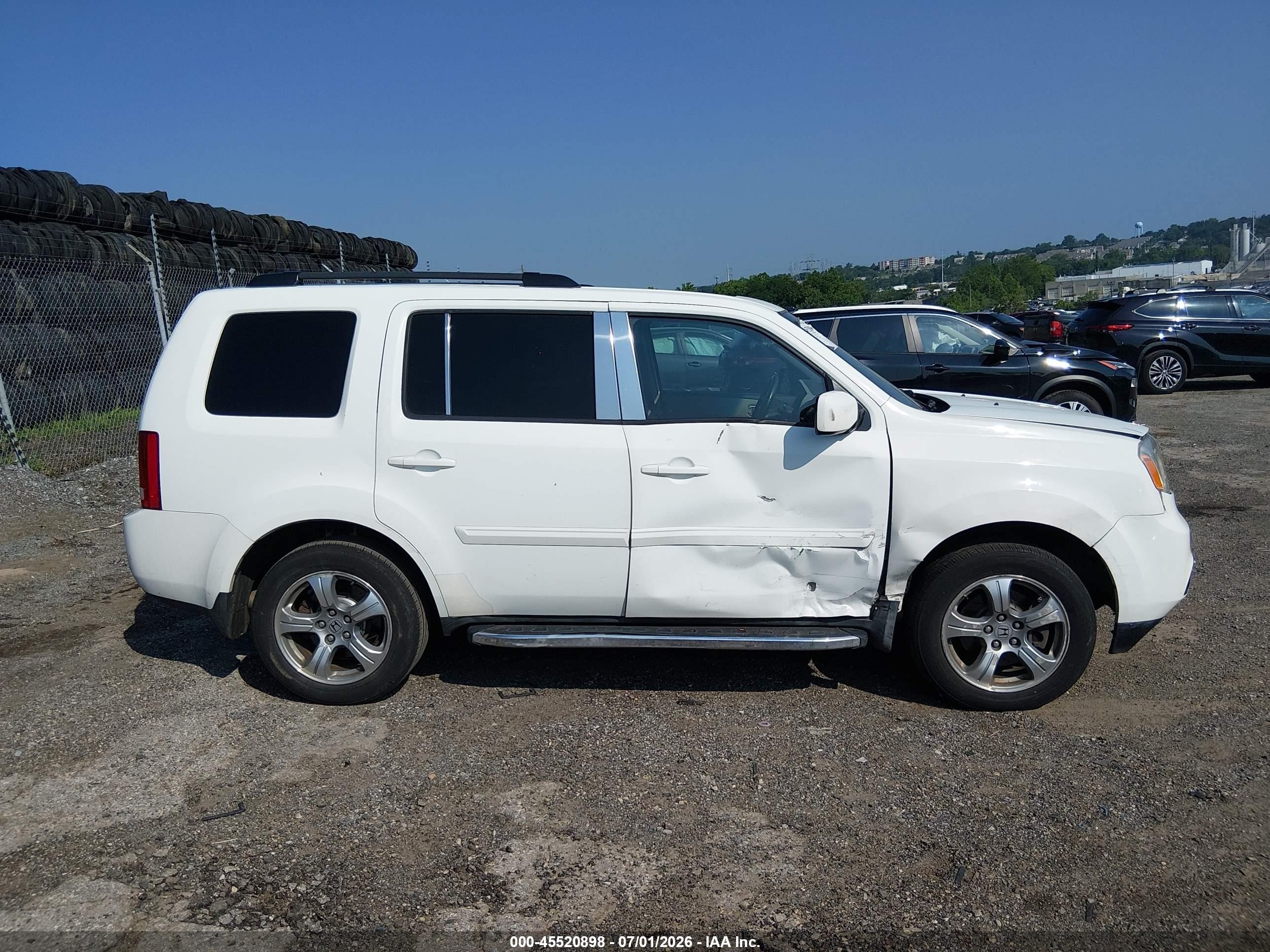 2012 Honda Pilot Ex-l White vin: 5FNYF4H50CB043431