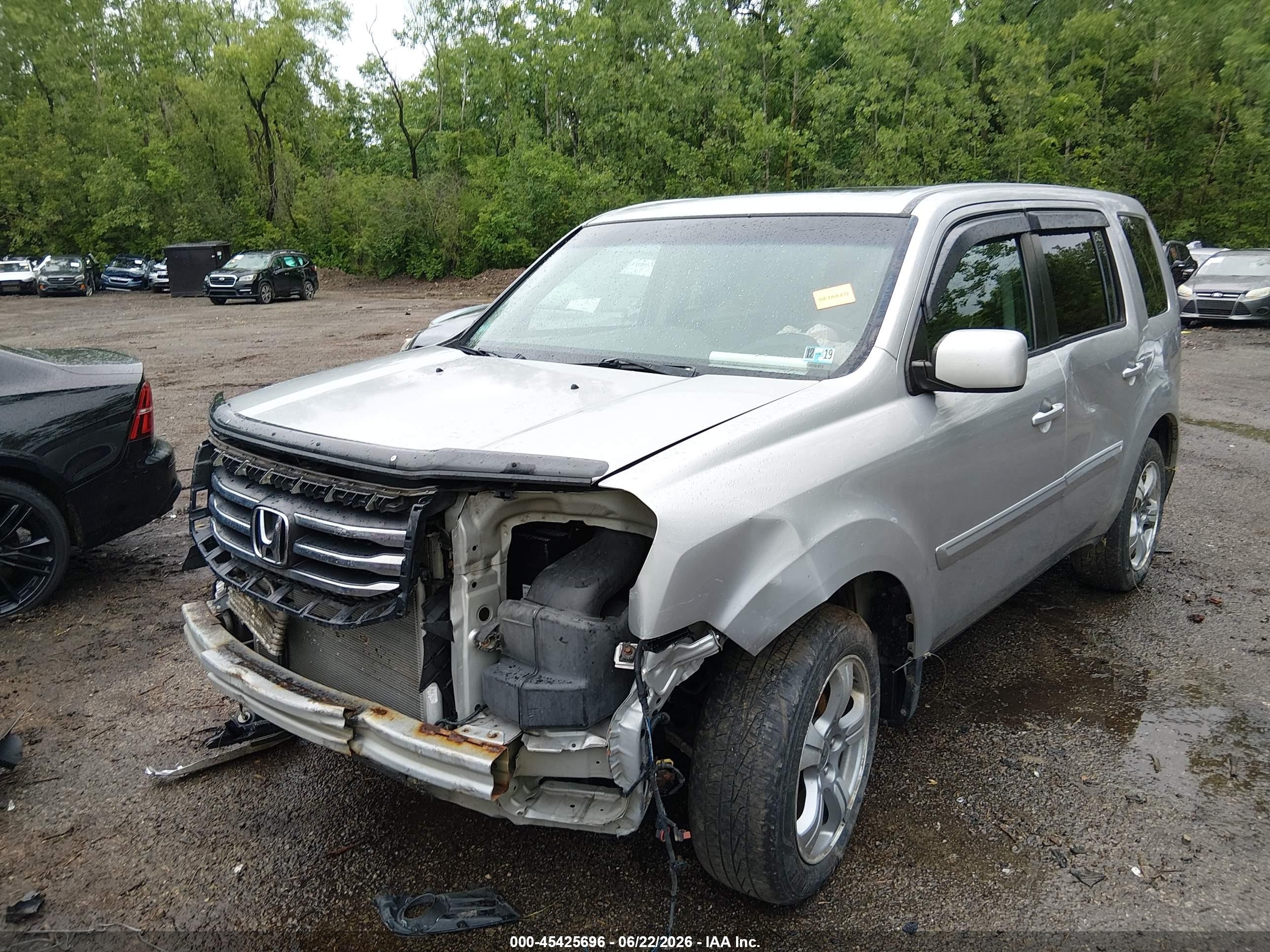 2012 Honda Pilot Ex-l Серый vin: 5FNYF4H50CB047401