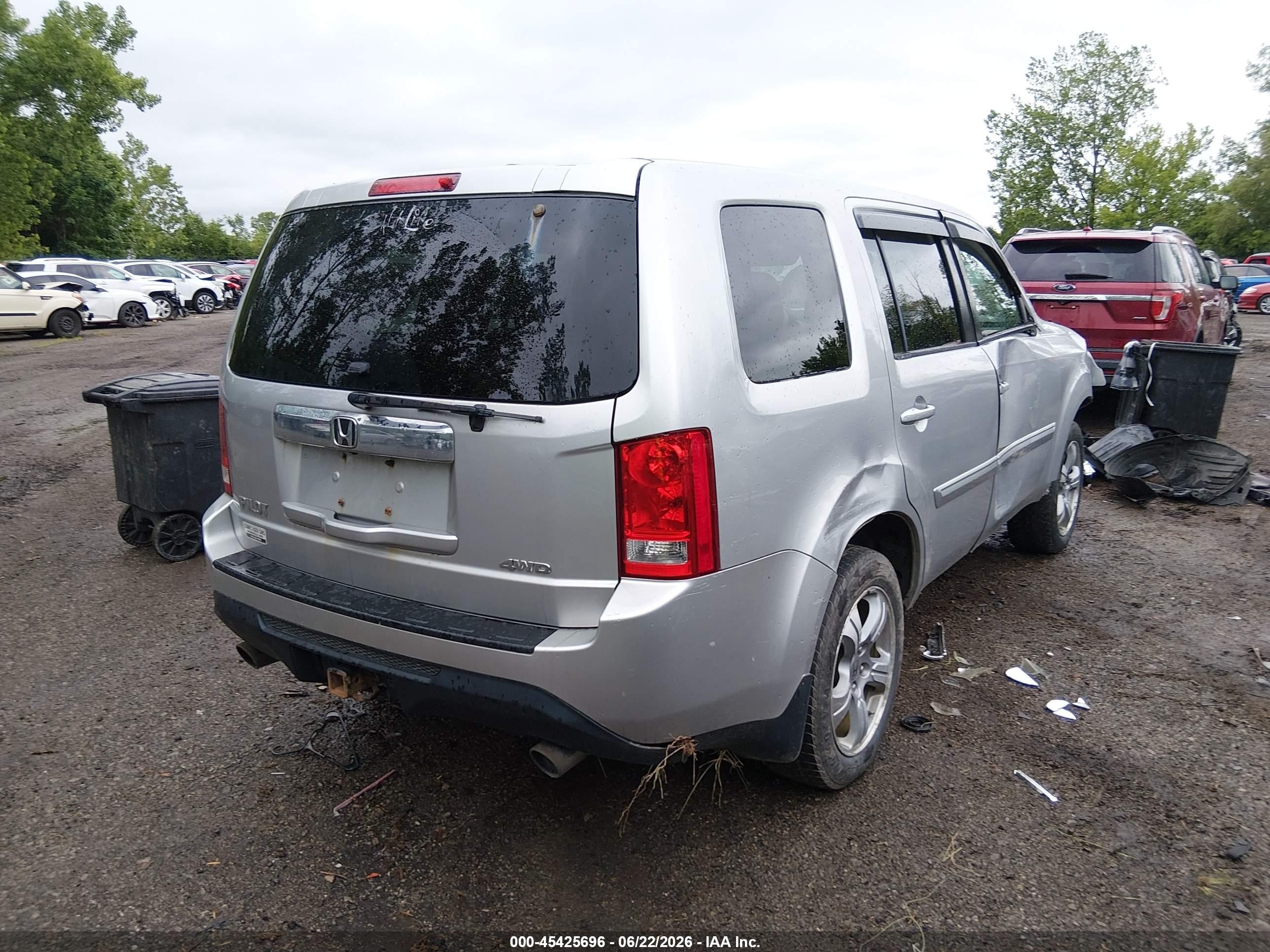 2012 Honda Pilot Ex-l Серый vin: 5FNYF4H50CB047401