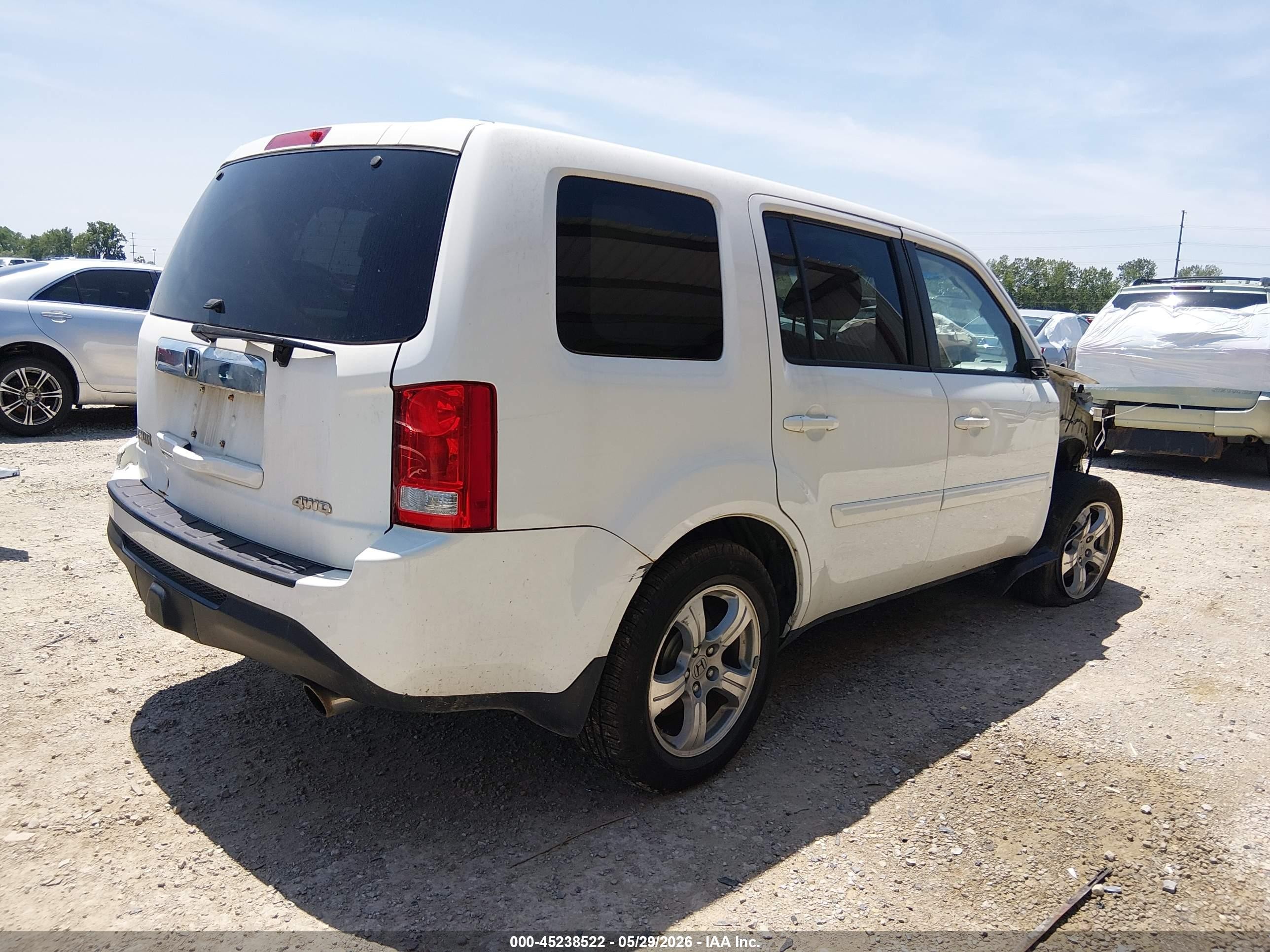 2012 Honda Pilot Ex-l White vin: 5FNYF4H50CB057247