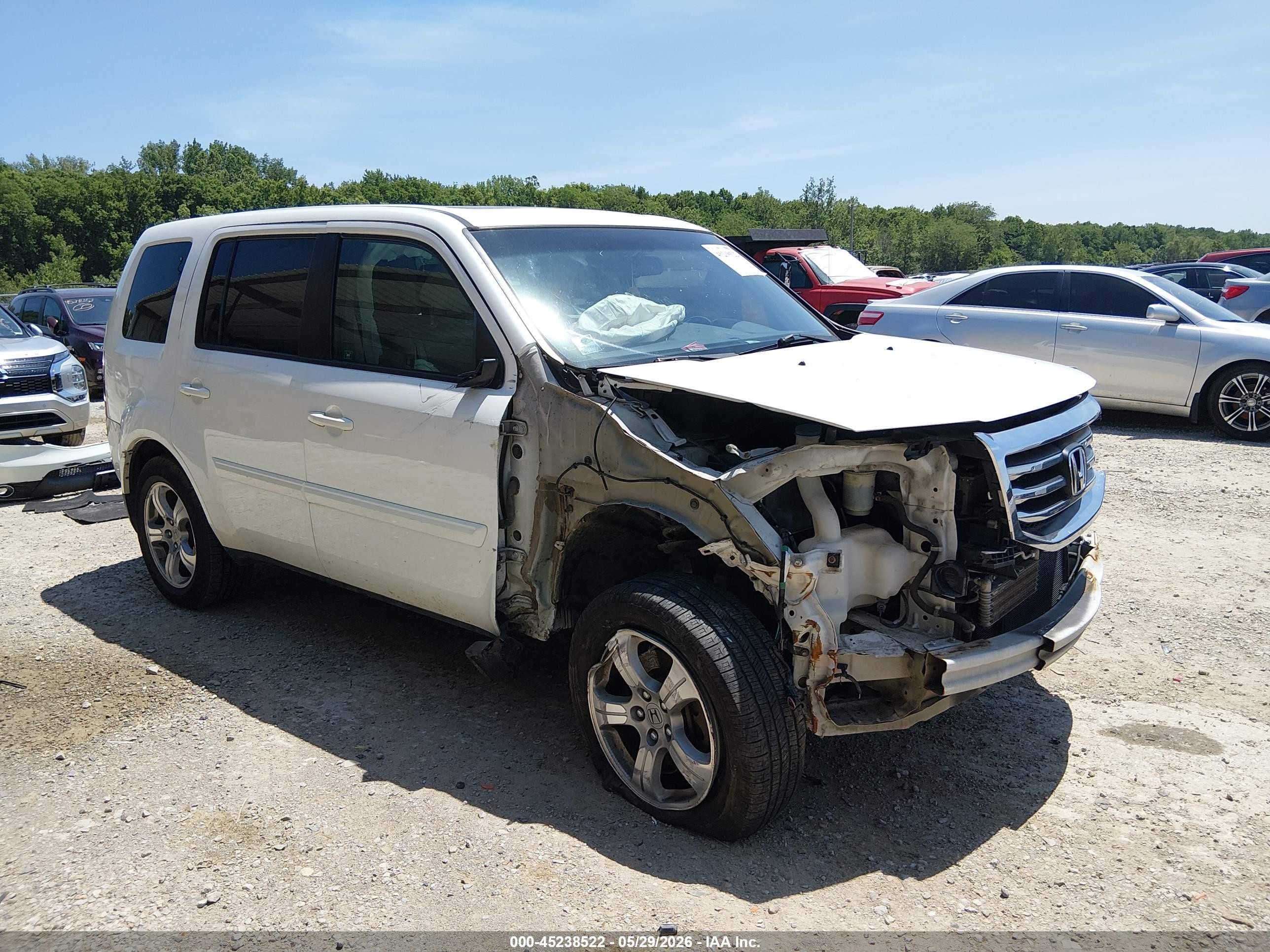 2012 Honda Pilot Ex-l White vin: 5FNYF4H50CB057247