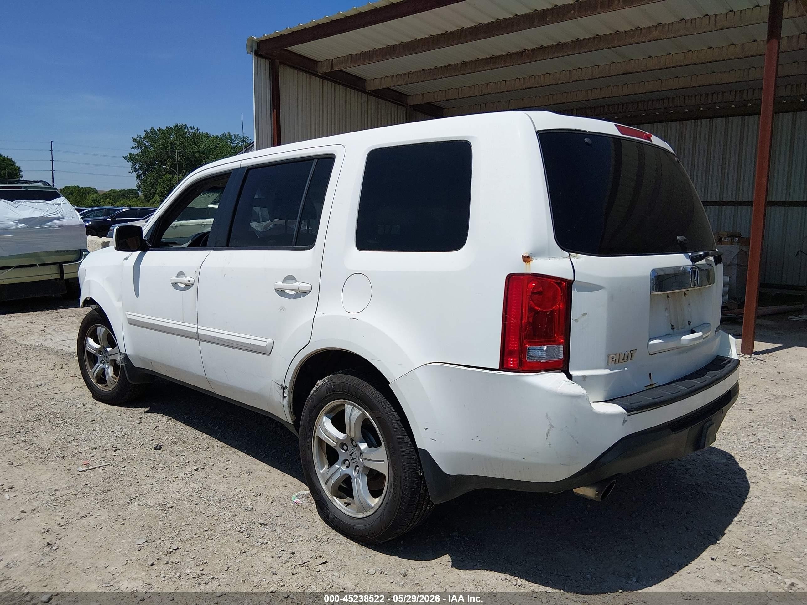 2012 Honda Pilot Ex-l White vin: 5FNYF4H50CB057247