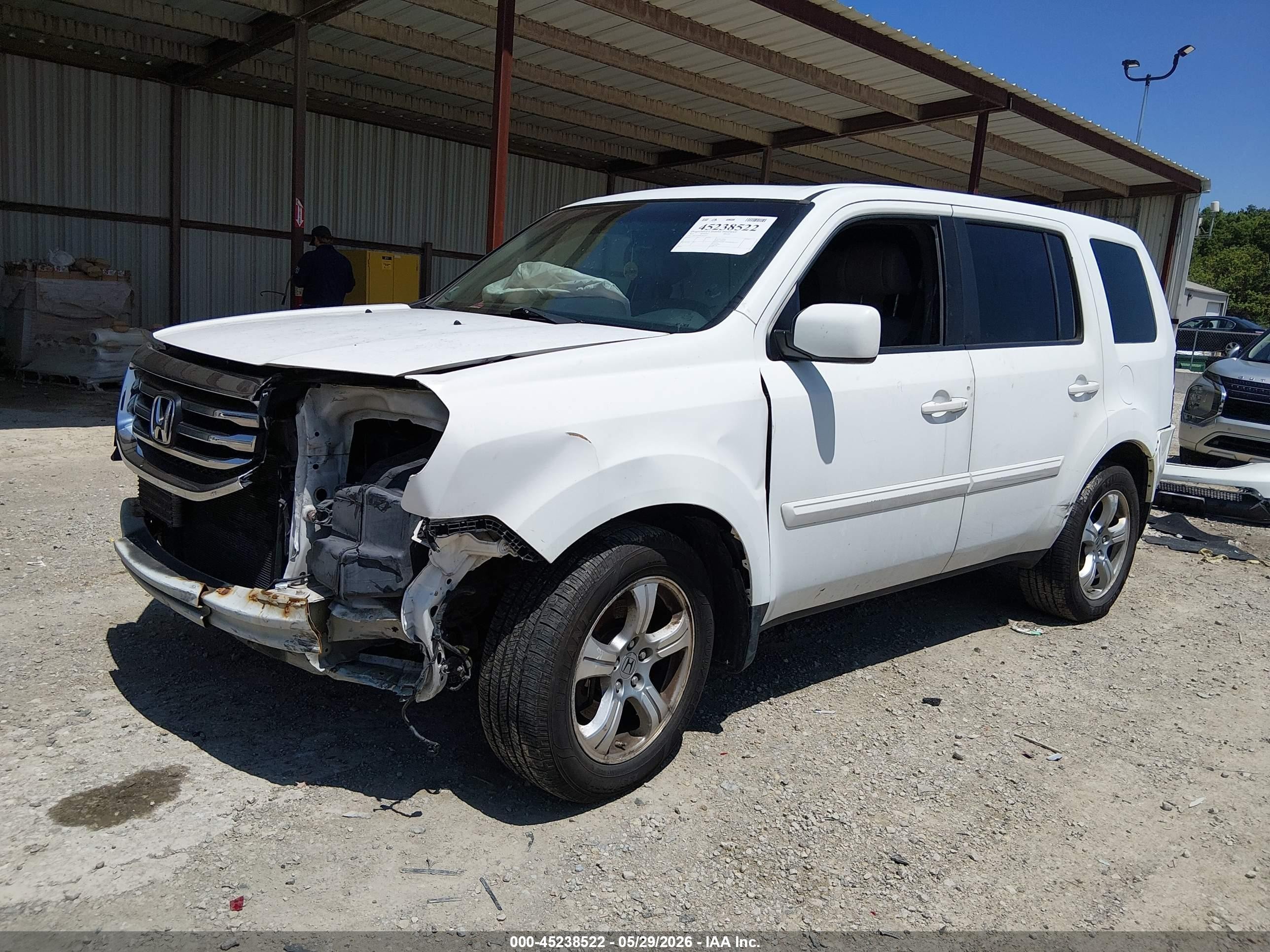 2012 Honda Pilot Ex-l White vin: 5FNYF4H50CB057247