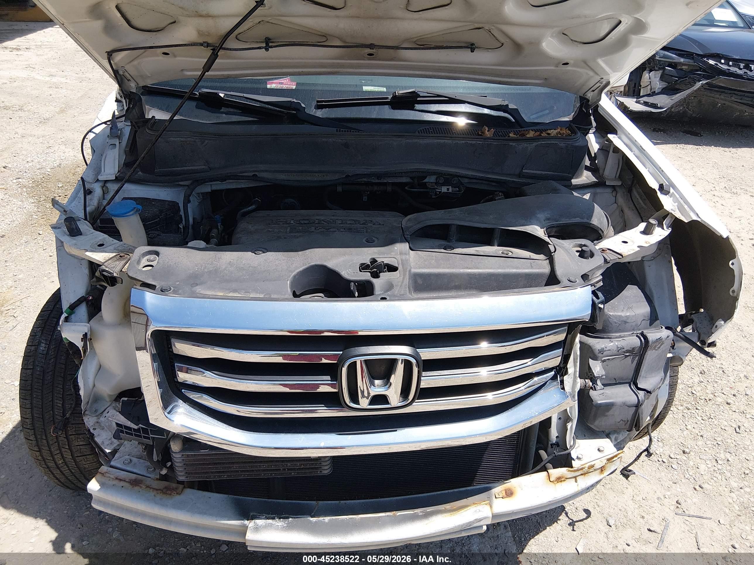 2012 Honda Pilot Ex-l White vin: 5FNYF4H50CB057247