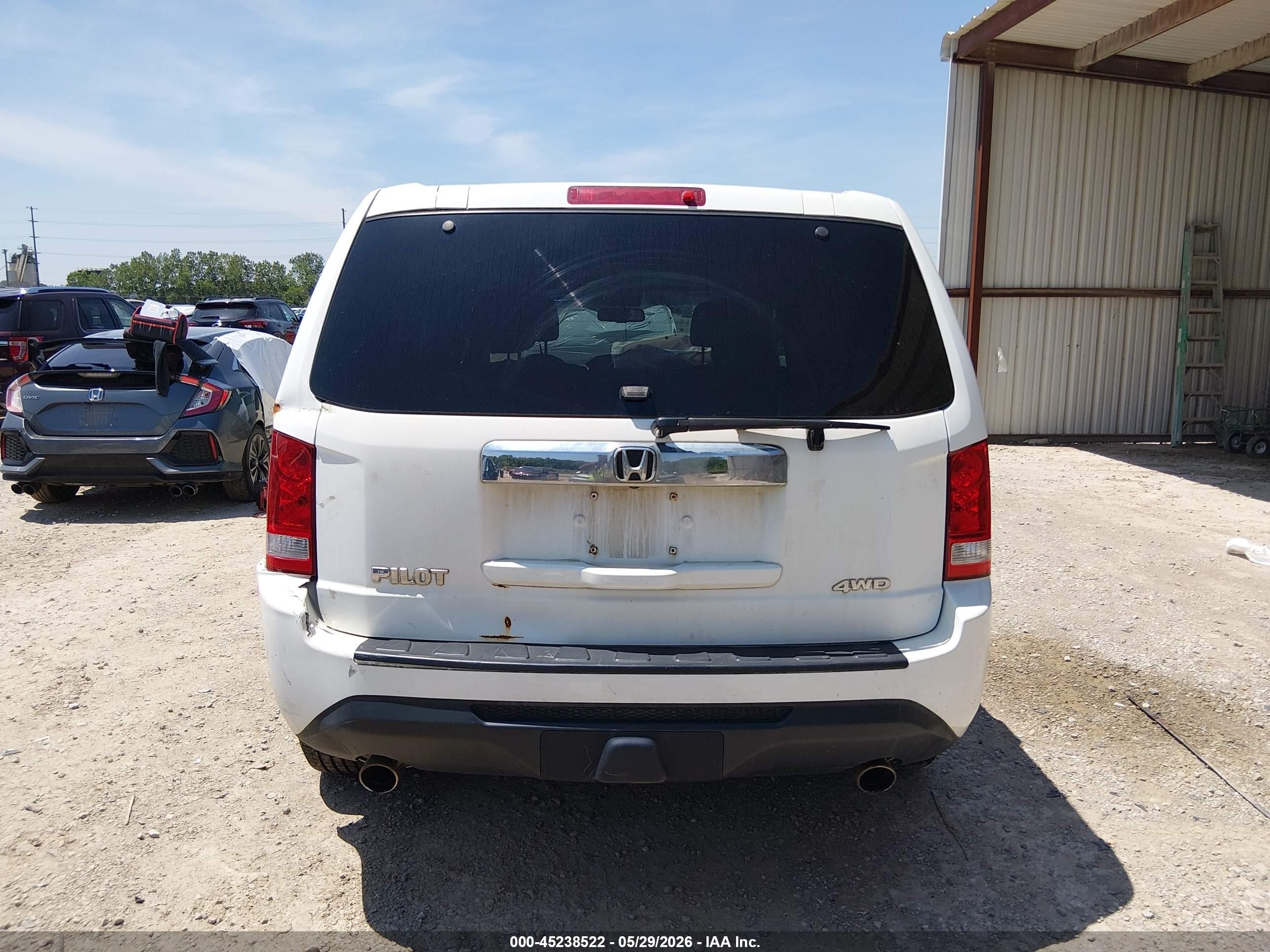 2012 Honda Pilot Ex-l White vin: 5FNYF4H50CB057247