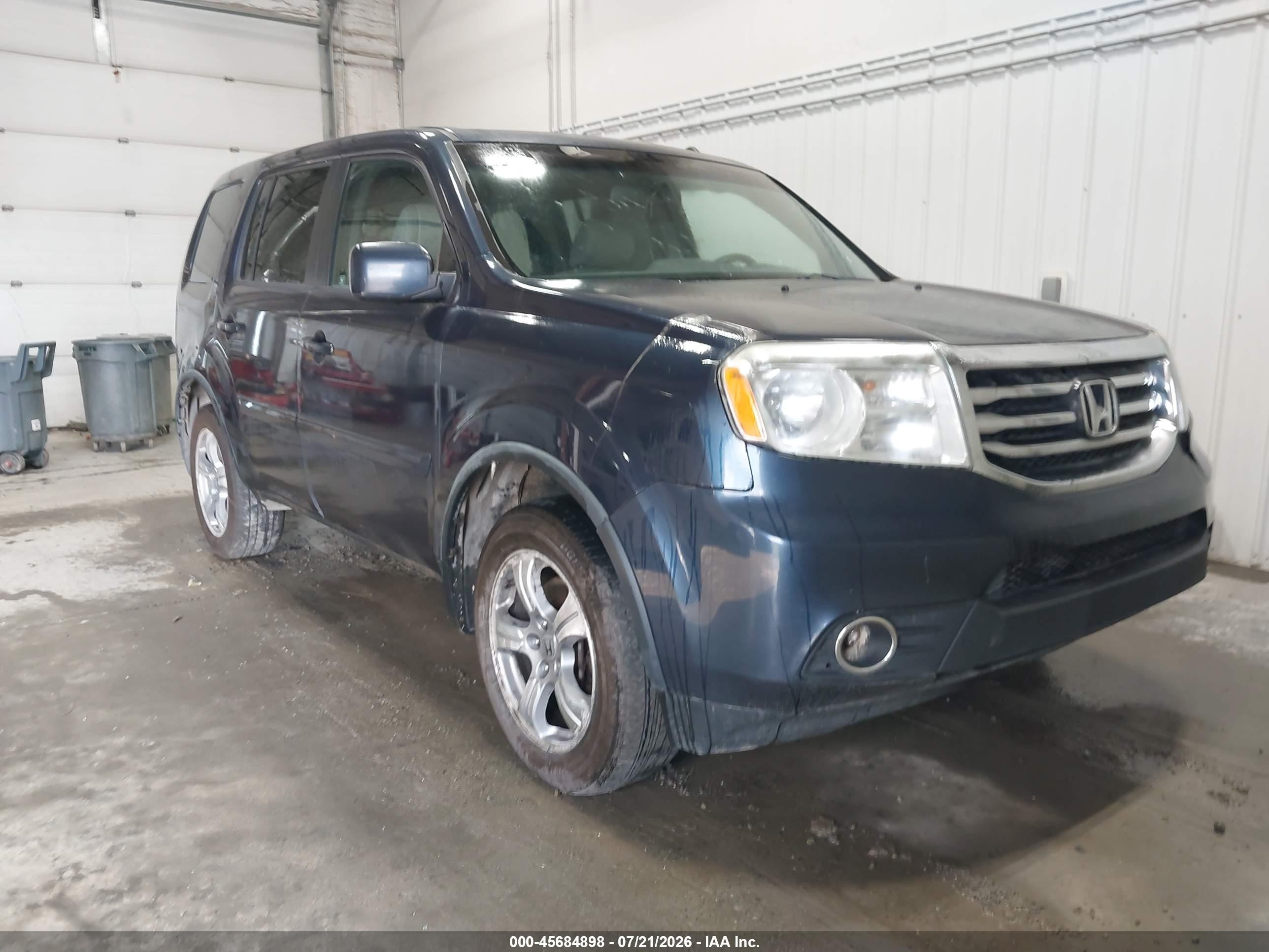 2012 Honda Pilot Ex-l Blue vin: 5FNYF4H50CB067857