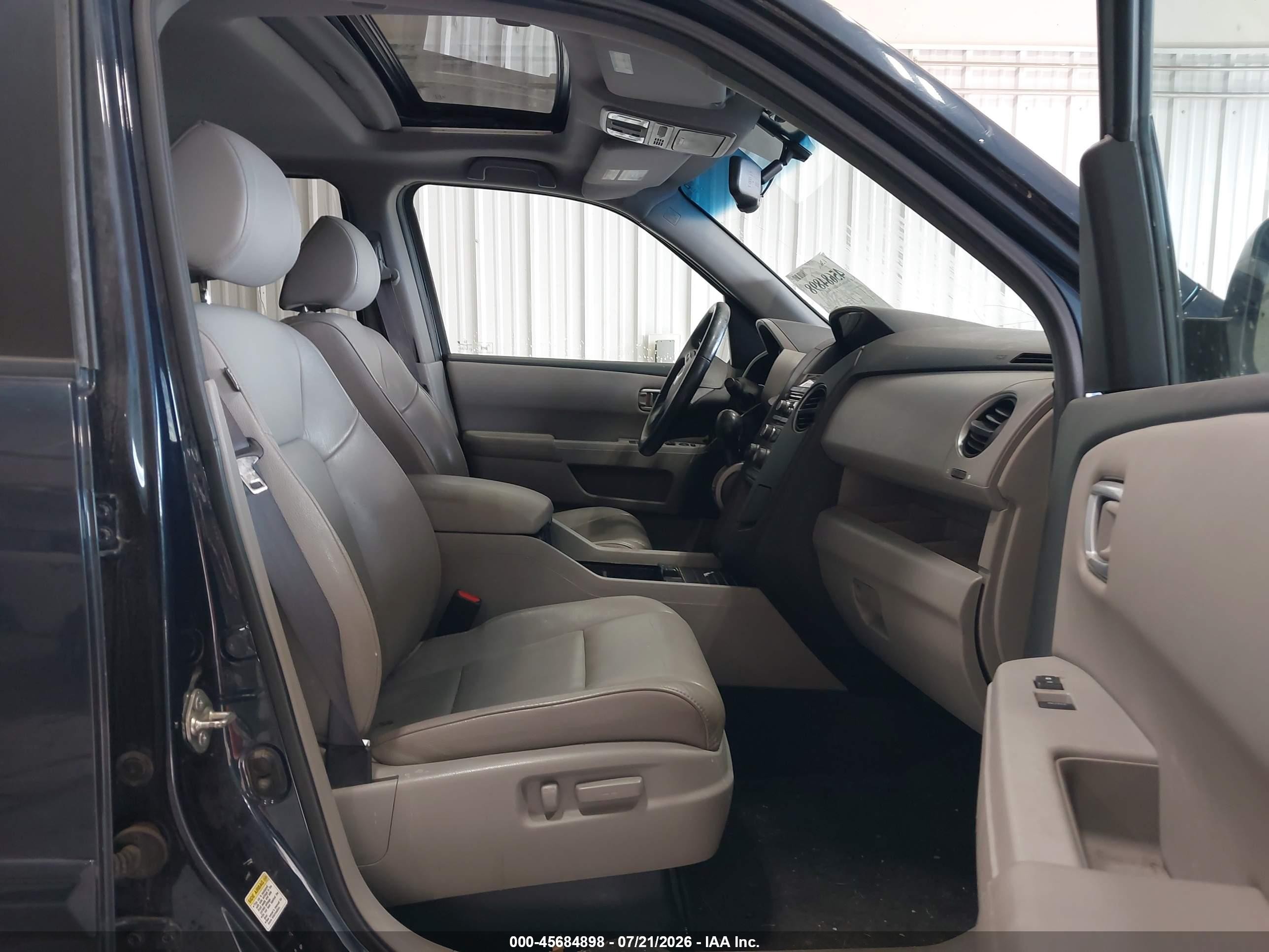 2012 Honda Pilot Ex-l Blue vin: 5FNYF4H50CB067857