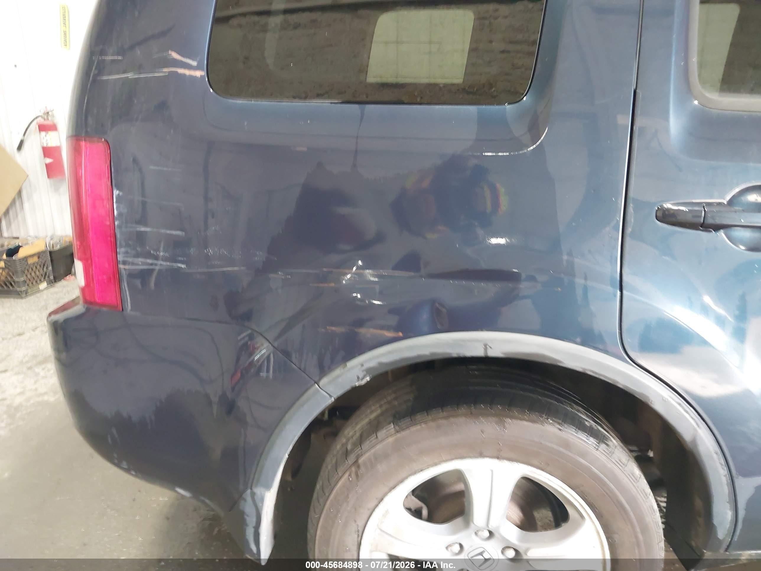 2012 Honda Pilot Ex-l Blue vin: 5FNYF4H50CB067857