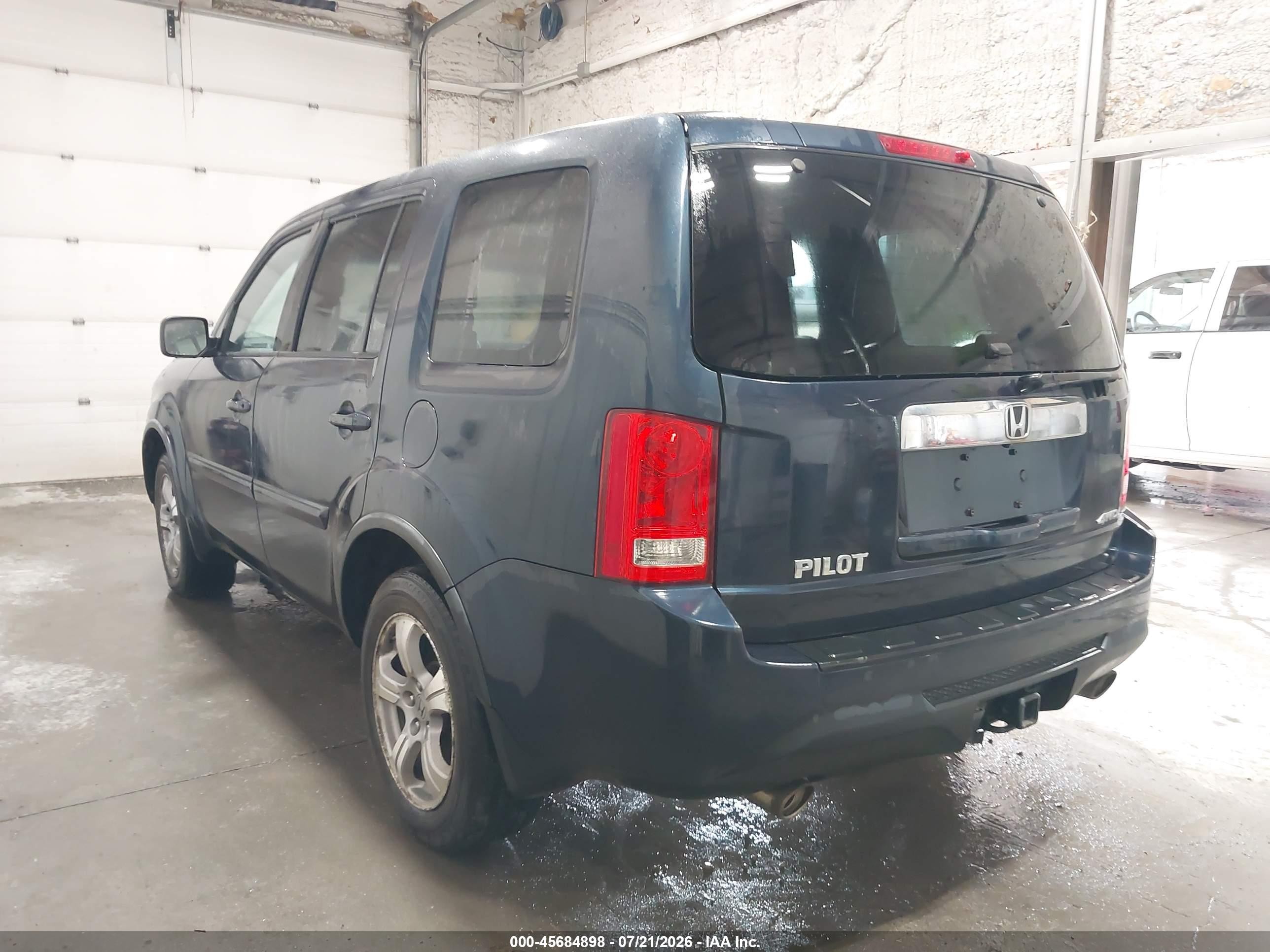2012 Honda Pilot Ex-l Blue vin: 5FNYF4H50CB067857