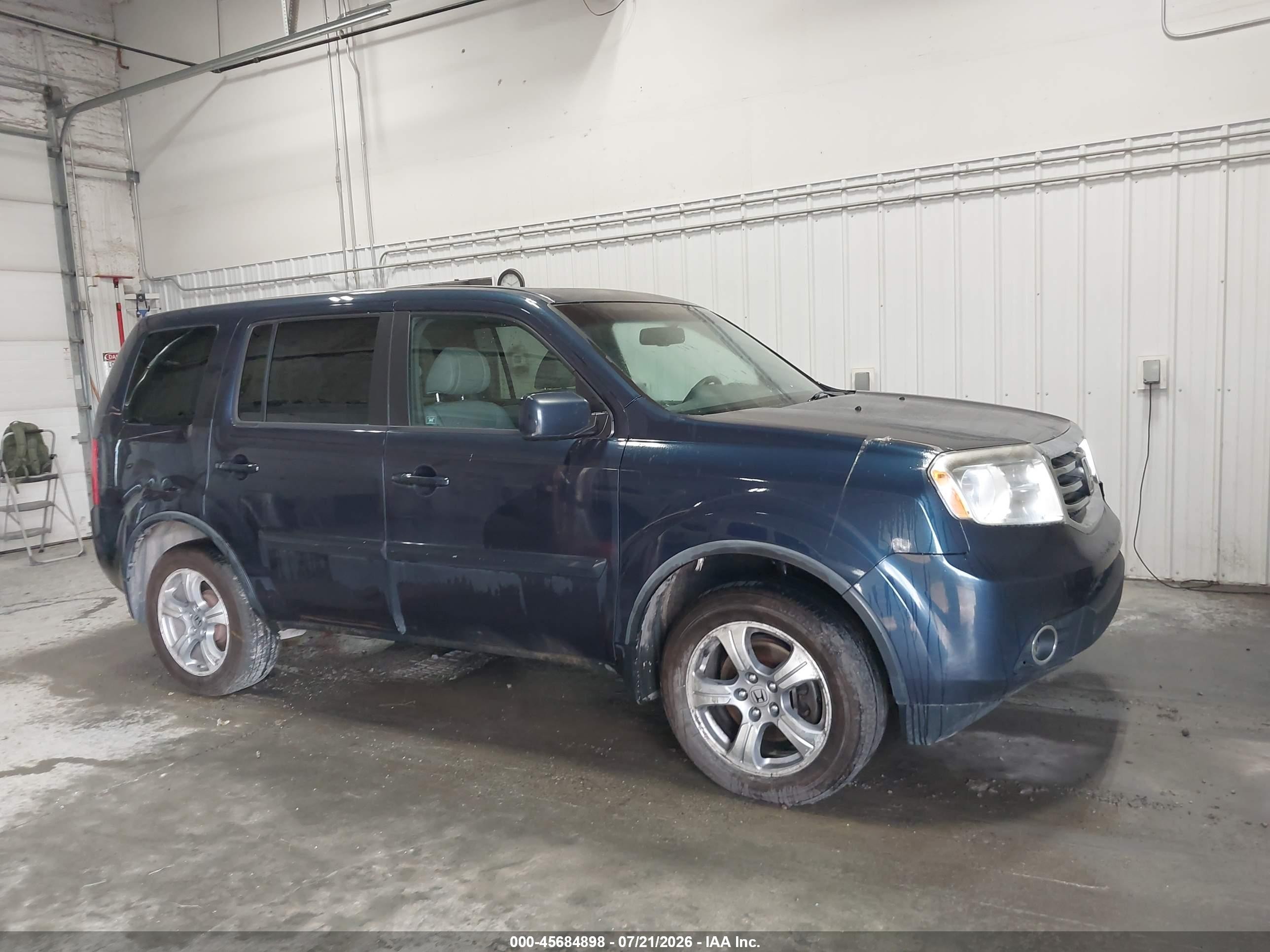 2012 Honda Pilot Ex-l Blue vin: 5FNYF4H50CB067857