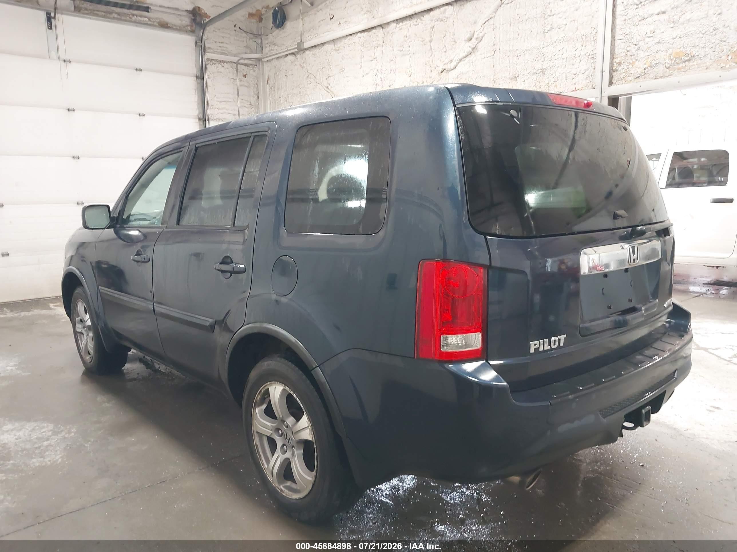 2012 Honda Pilot Ex-l Blue vin: 5FNYF4H50CB067857