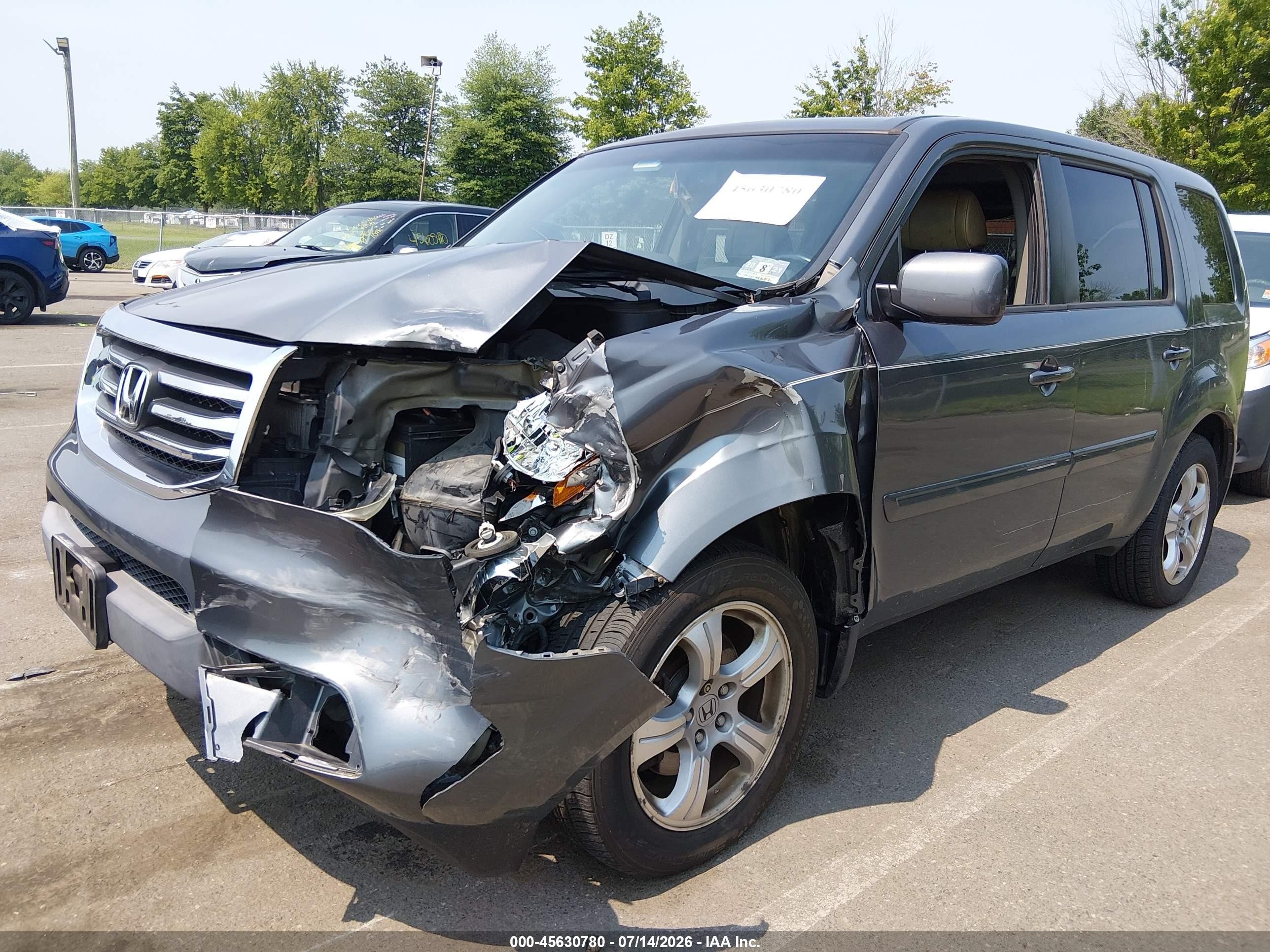 2012 Honda Pilot Ex-l Gray vin: 5FNYF4H50CB071536