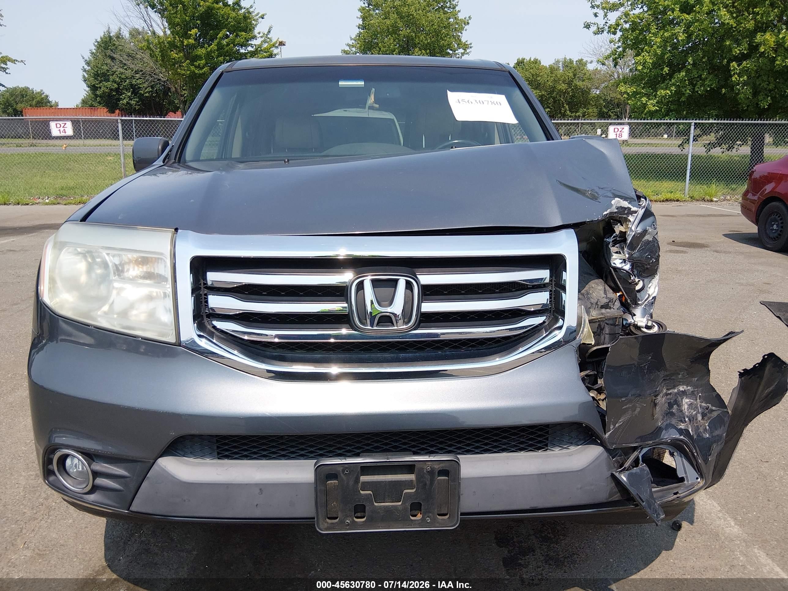 2012 Honda Pilot Ex-l Gray vin: 5FNYF4H50CB071536