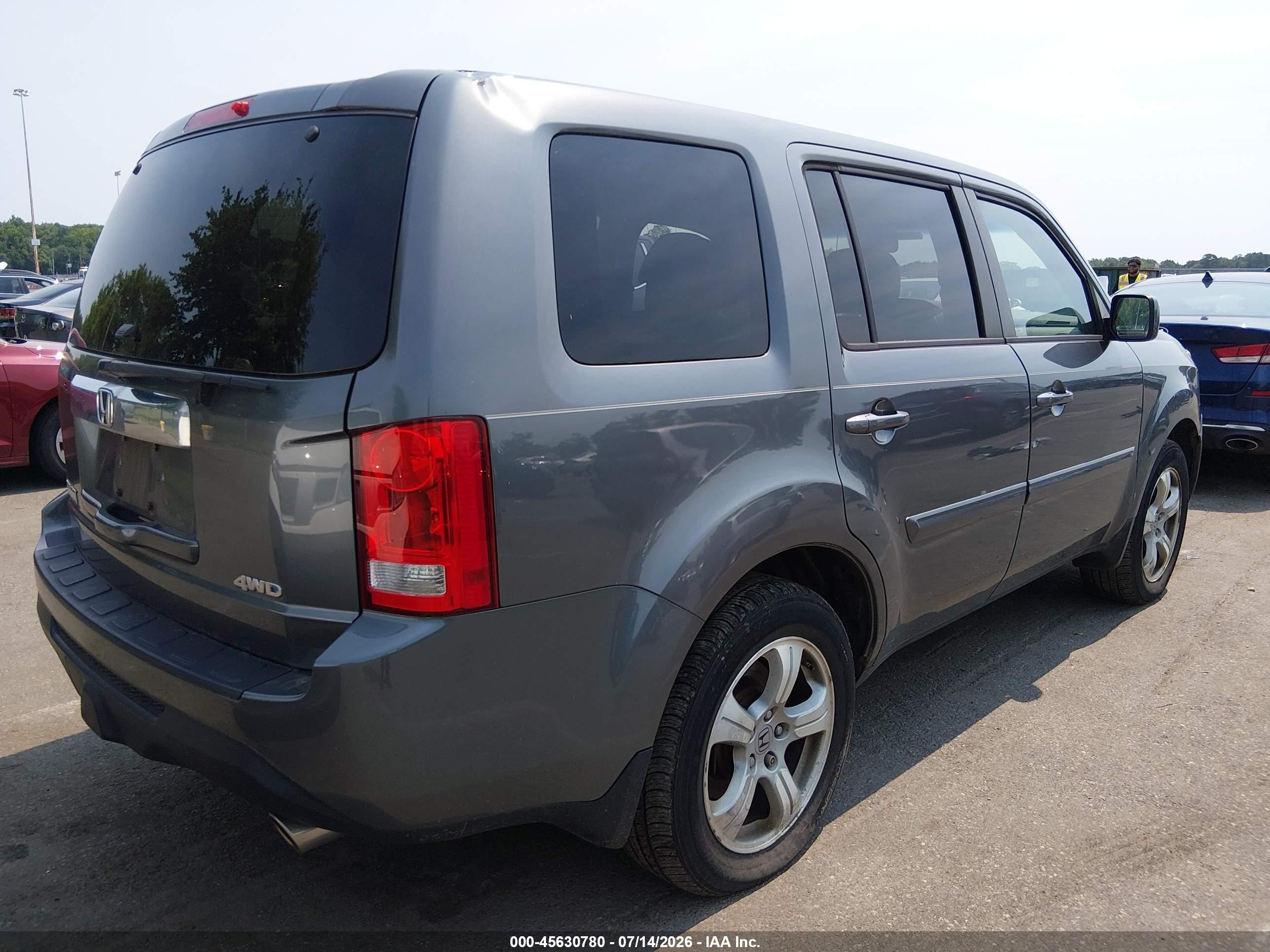 2012 Honda Pilot Ex-l Gray vin: 5FNYF4H50CB071536