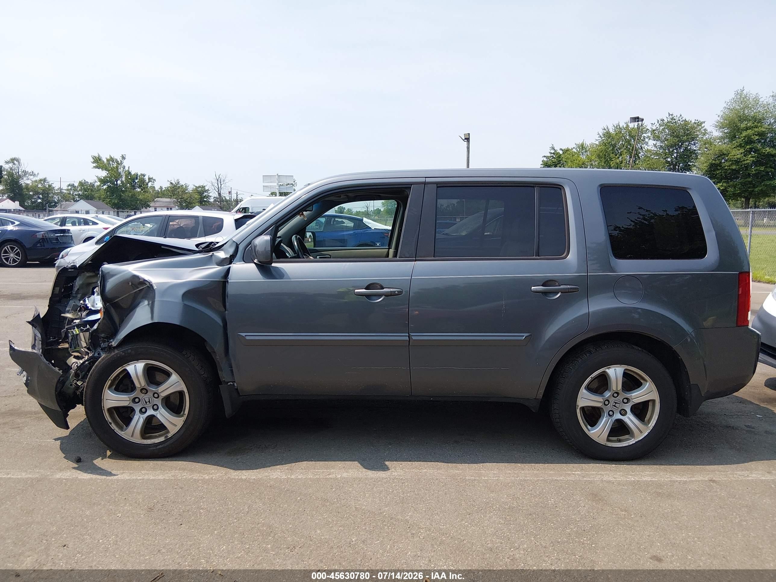 2012 Honda Pilot Ex-l Gray vin: 5FNYF4H50CB071536