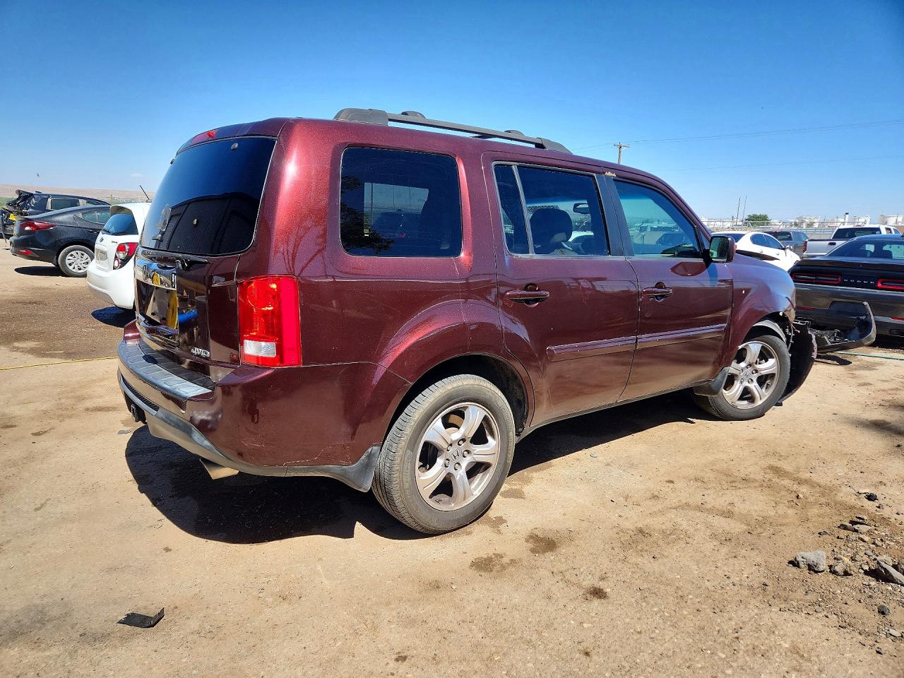 2013 Honda Pilot Exl Burgundy vin: 5FNYF4H50DB013010