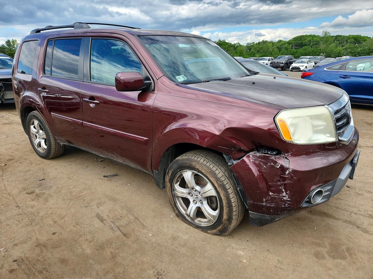 2013 Honda Pilot Exl Burgundy vin: 5FNYF4H50DB072803