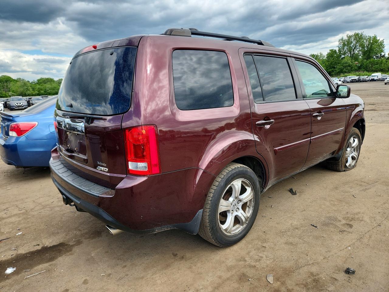 2013 Honda Pilot Exl Burgundy vin: 5FNYF4H50DB072803