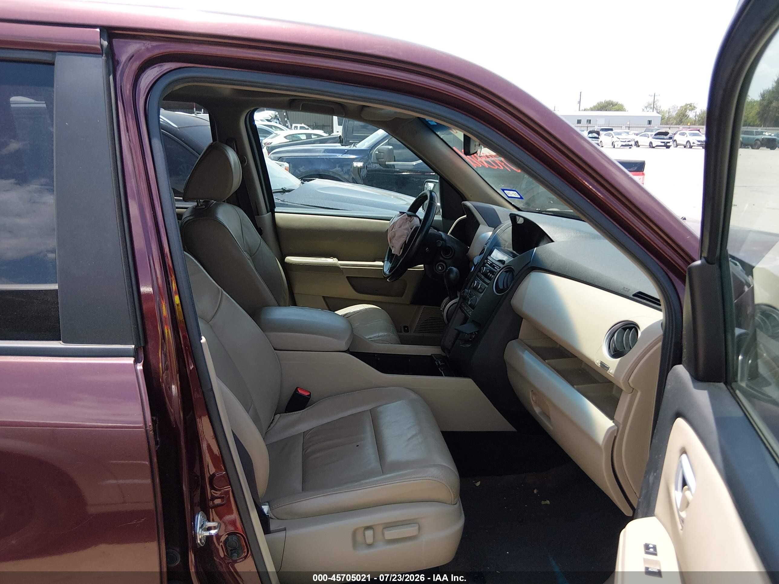2013 Honda Pilot Ex-l Burgundy vin: 5FNYF4H50DB073174
