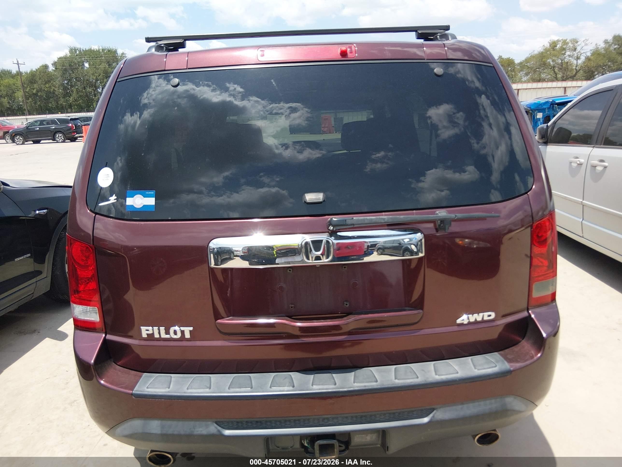 2013 Honda Pilot Ex-l Burgundy vin: 5FNYF4H50DB073174