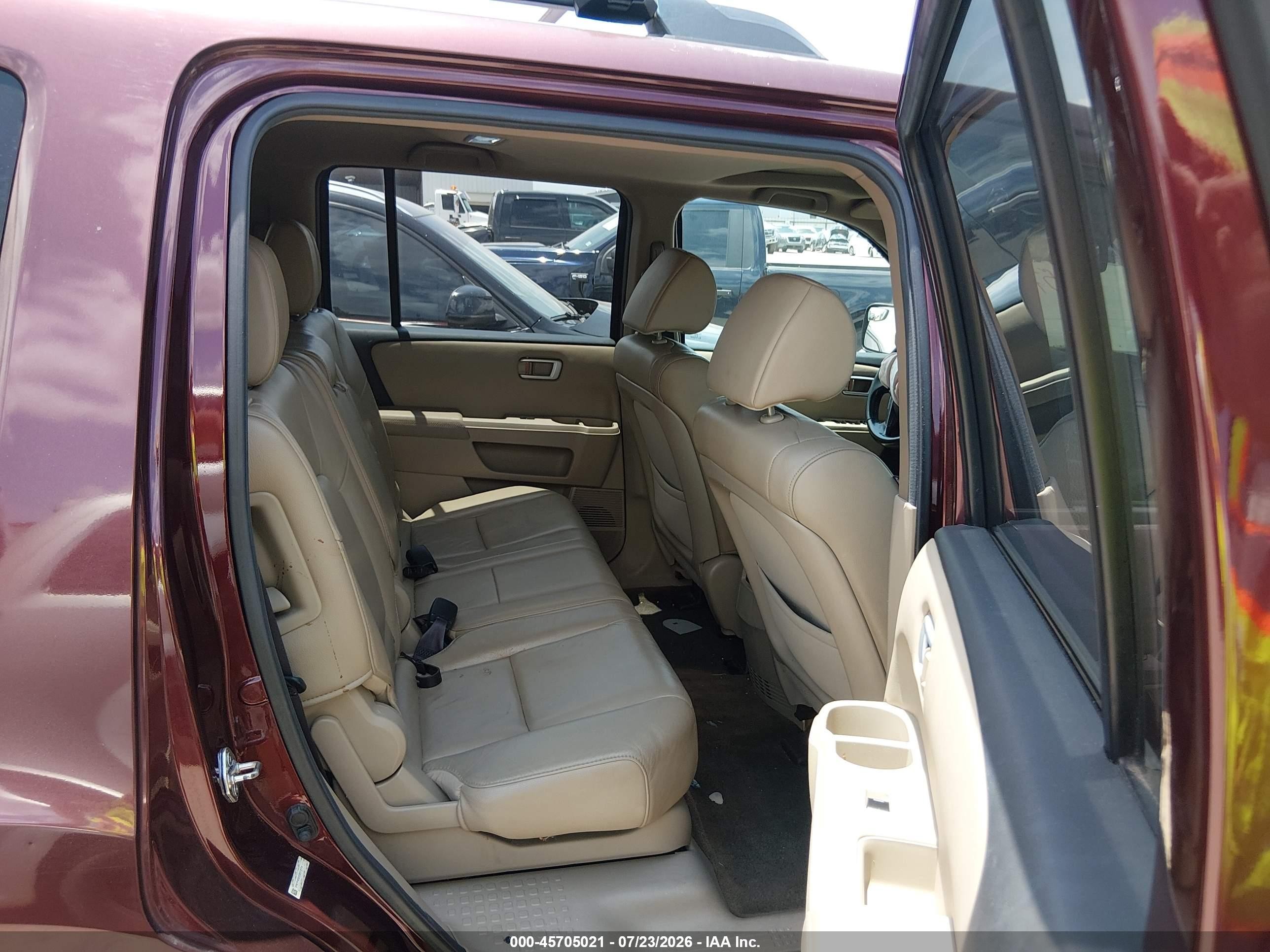 2013 Honda Pilot Ex-l Burgundy vin: 5FNYF4H50DB073174