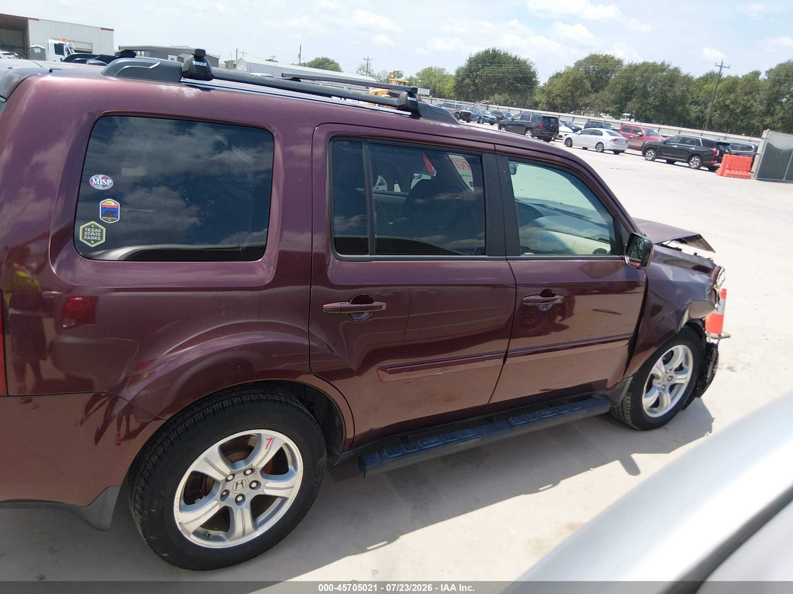 2013 Honda Pilot Ex-l Burgundy vin: 5FNYF4H50DB073174