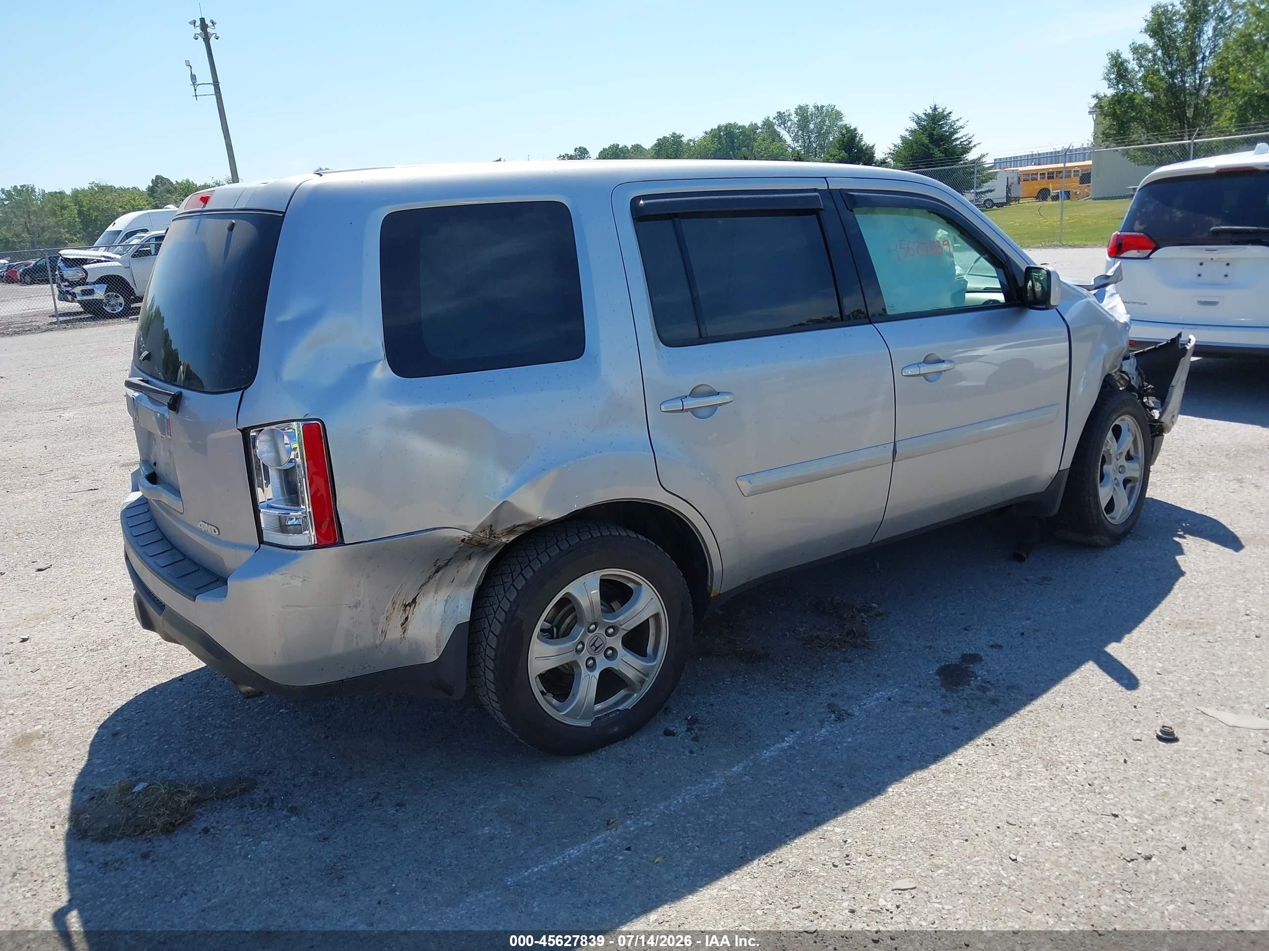 2013 Honda Pilot Ex-l Серый vin: 5FNYF4H50DB075751