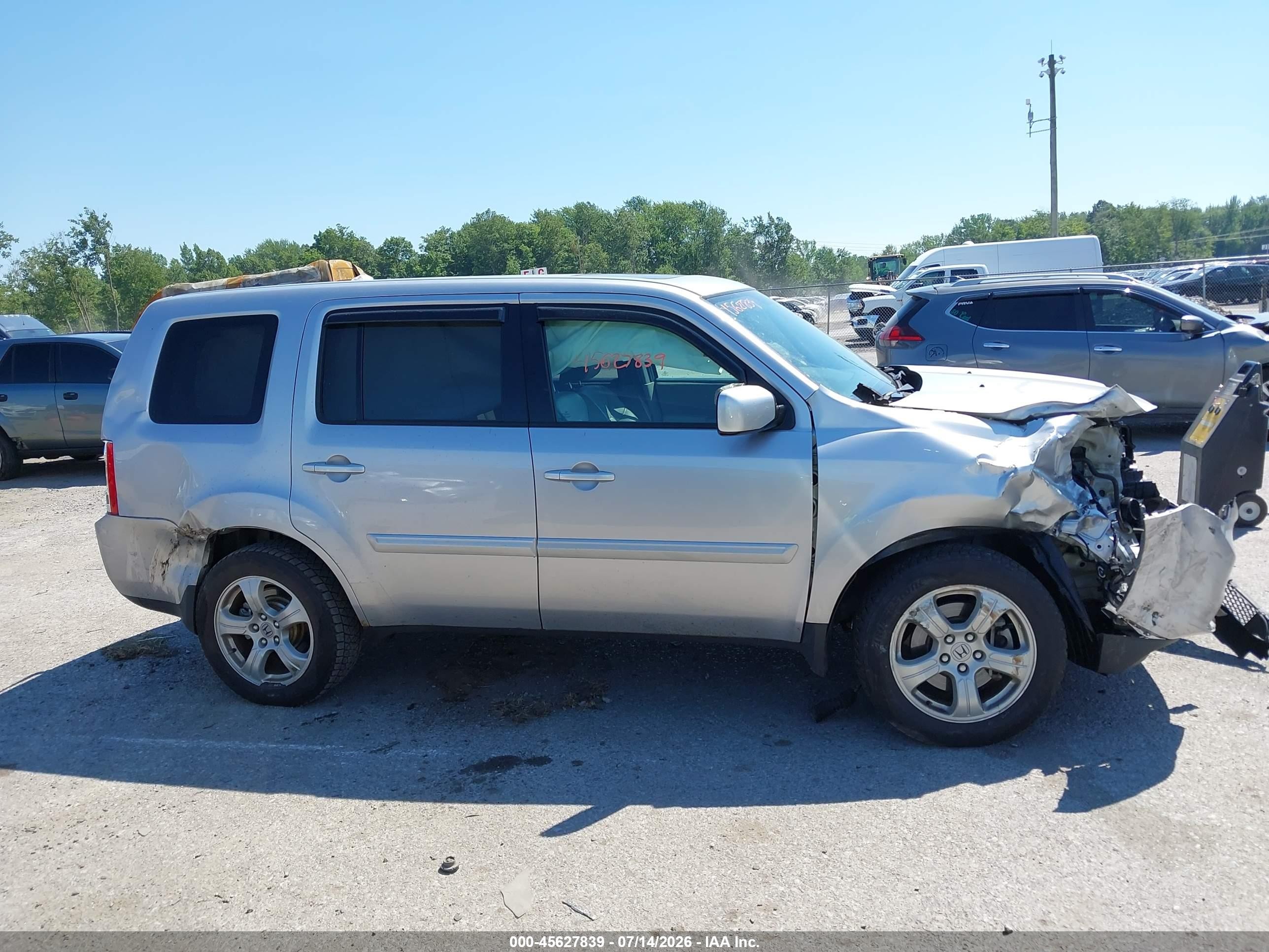 2013 Honda Pilot Ex-l Серый vin: 5FNYF4H50DB075751