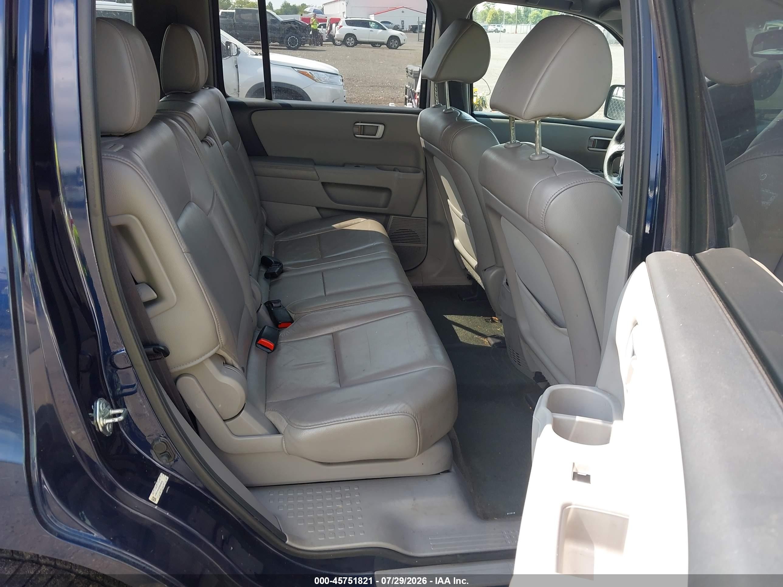 2013 Honda Pilot Ex-l Blue vin: 5FNYF4H50DB080836
