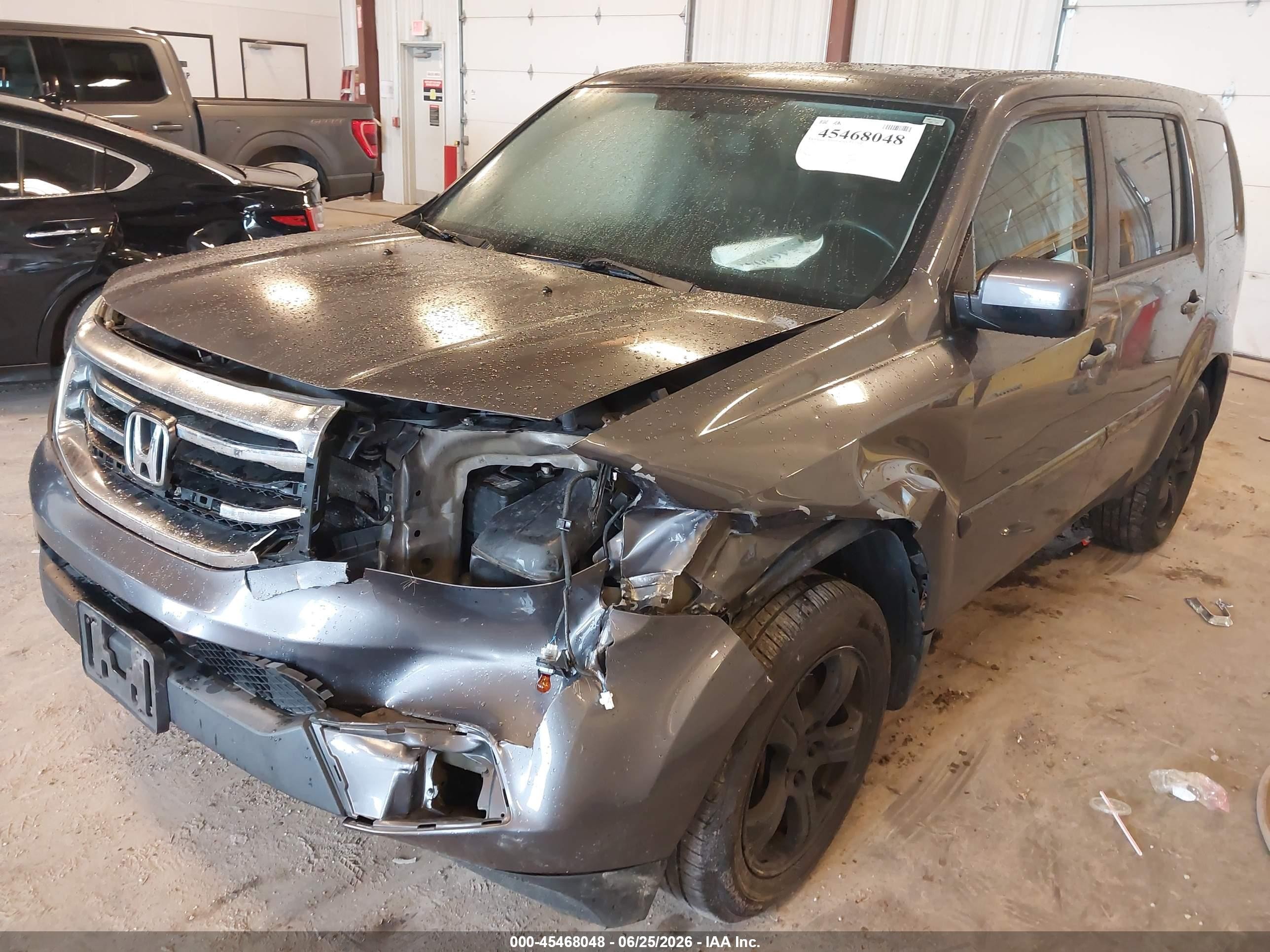 2014 Honda Pilot Ex-l Серый vin: 5FNYF4H50EB023005