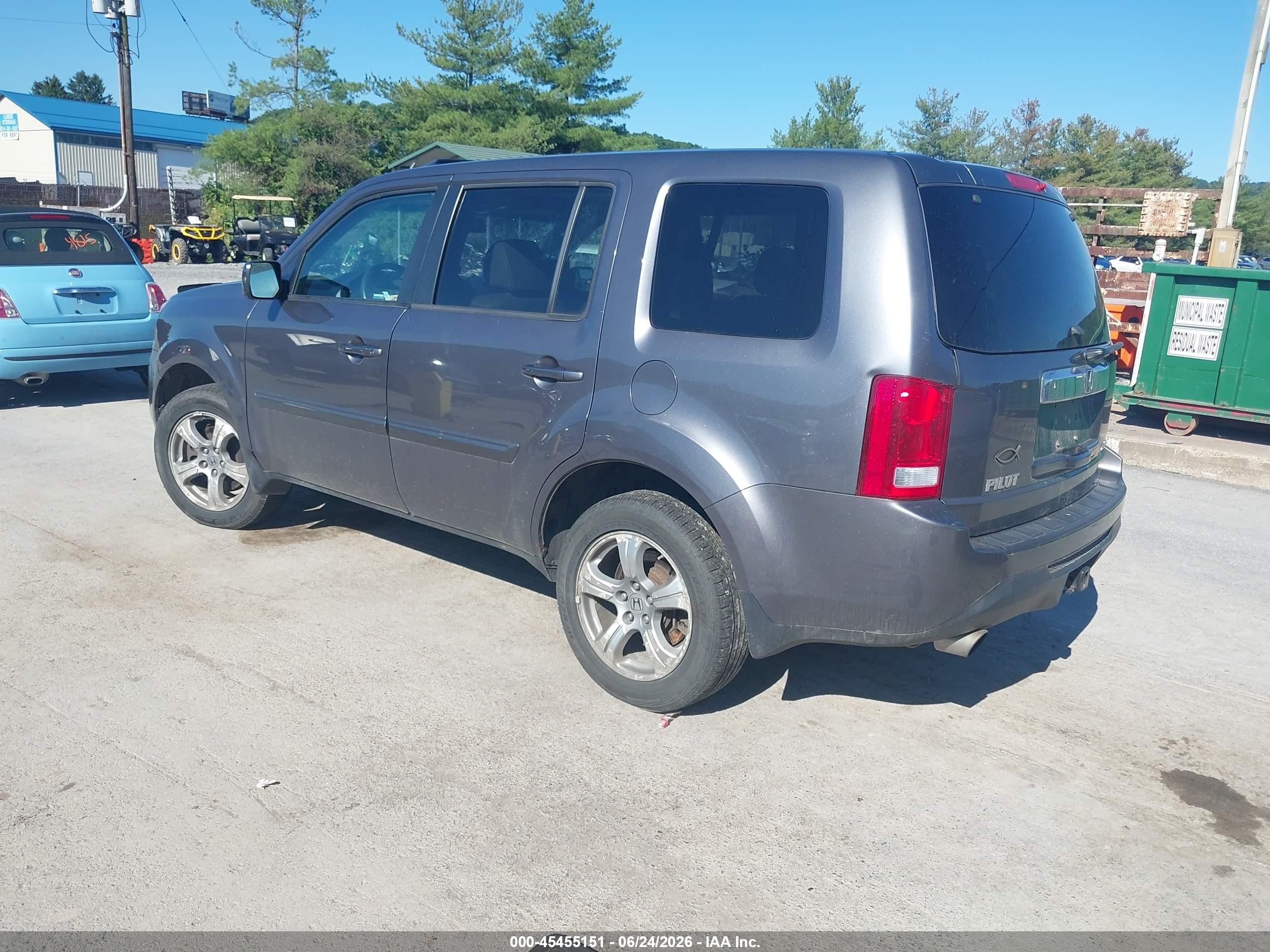 2014 Honda Pilot Ex-l Gray vin: 5FNYF4H50EB037129