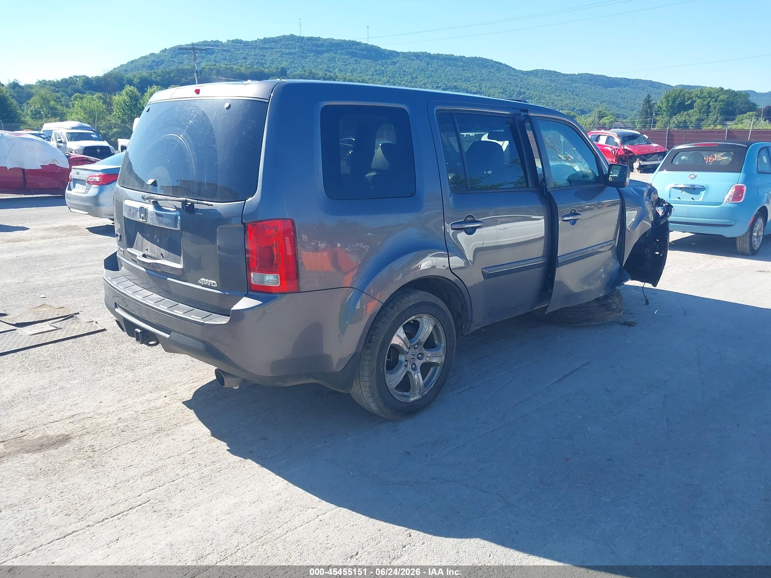 2014 Honda Pilot Ex-l Gray vin: 5FNYF4H50EB037129