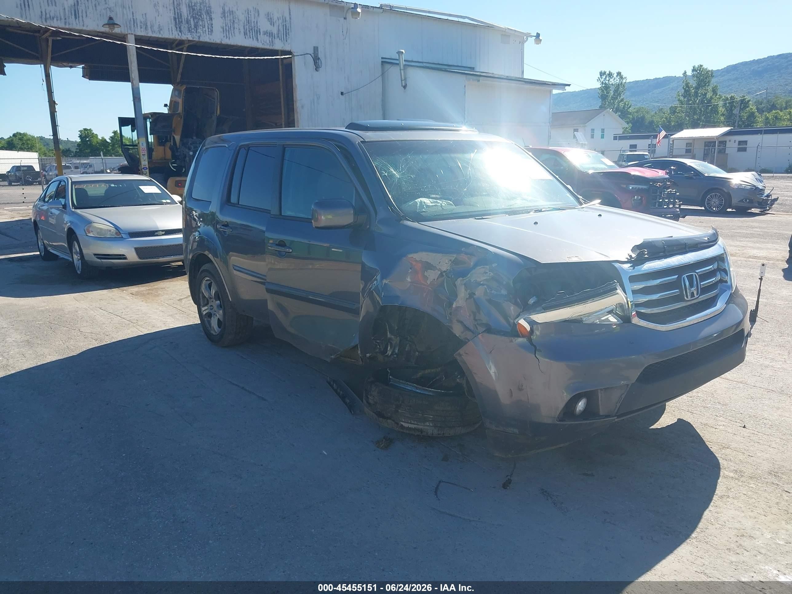 2014 Honda Pilot Ex-l Gray vin: 5FNYF4H50EB037129