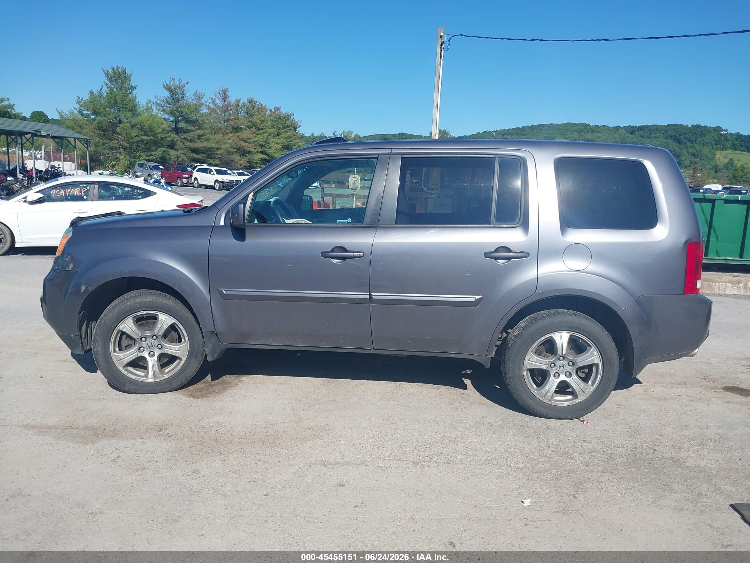 2014 Honda Pilot Ex-l Gray vin: 5FNYF4H50EB037129