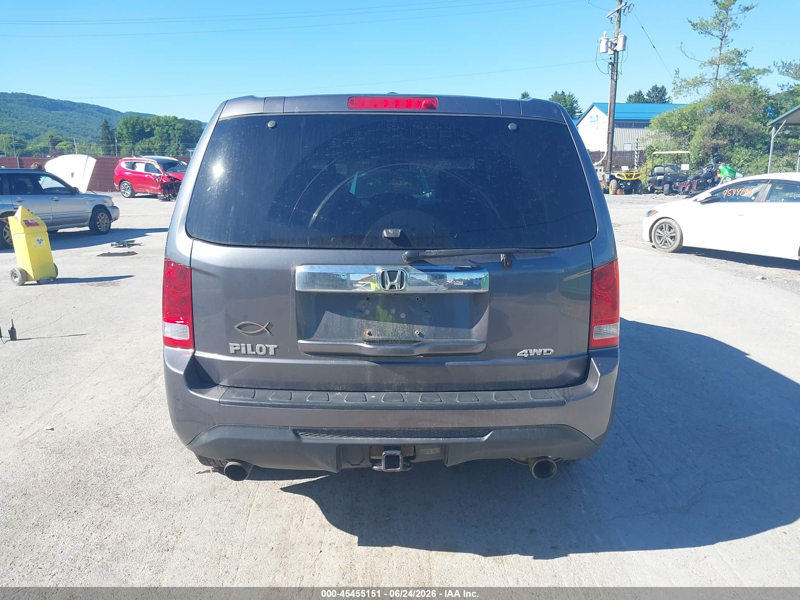 2014 Honda Pilot Ex-l Gray vin: 5FNYF4H50EB037129