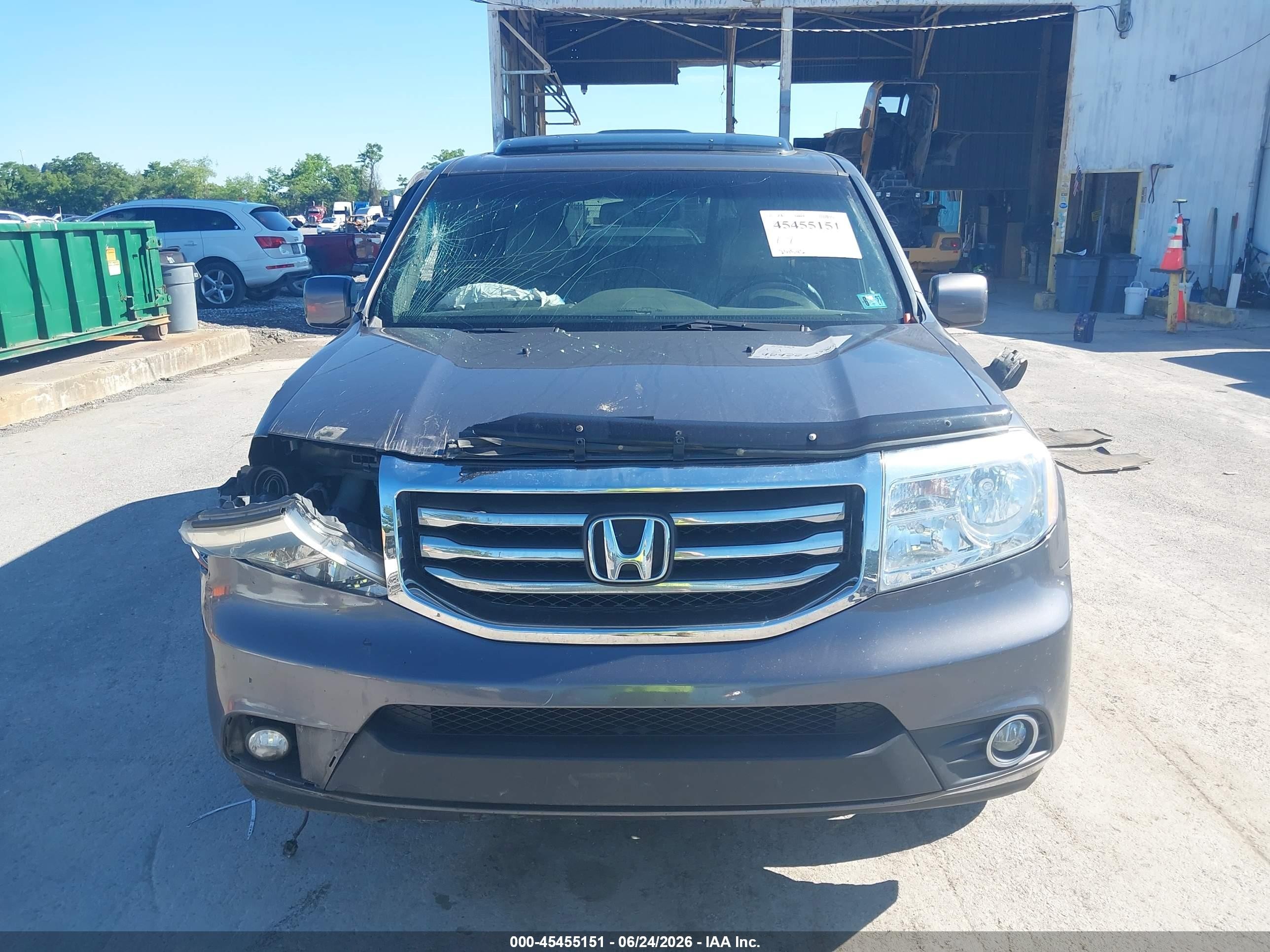 2014 Honda Pilot Ex-l Gray vin: 5FNYF4H50EB037129