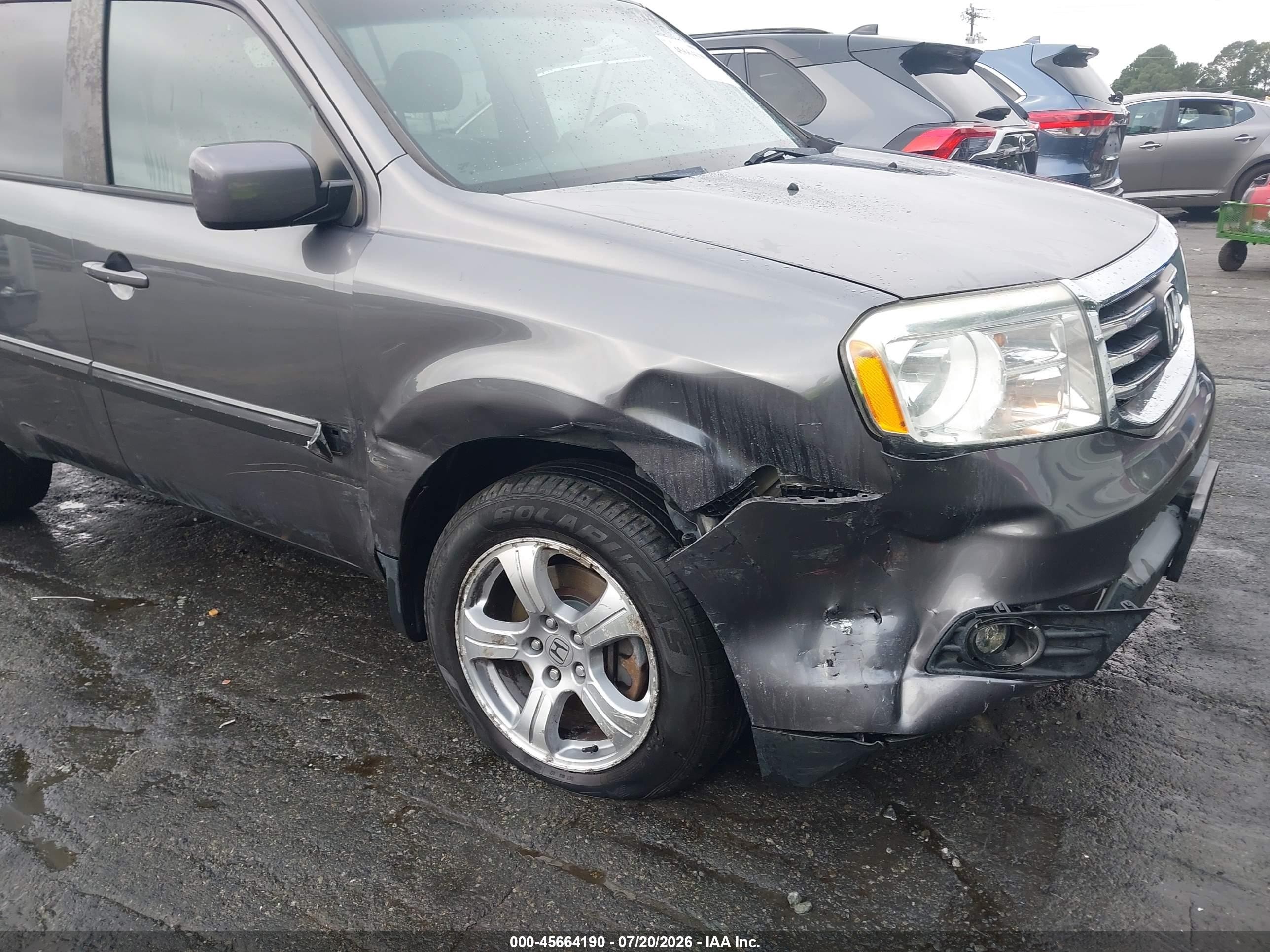 2015 Honda Pilot Ex-l Gray vin: 5FNYF4H50FB030666