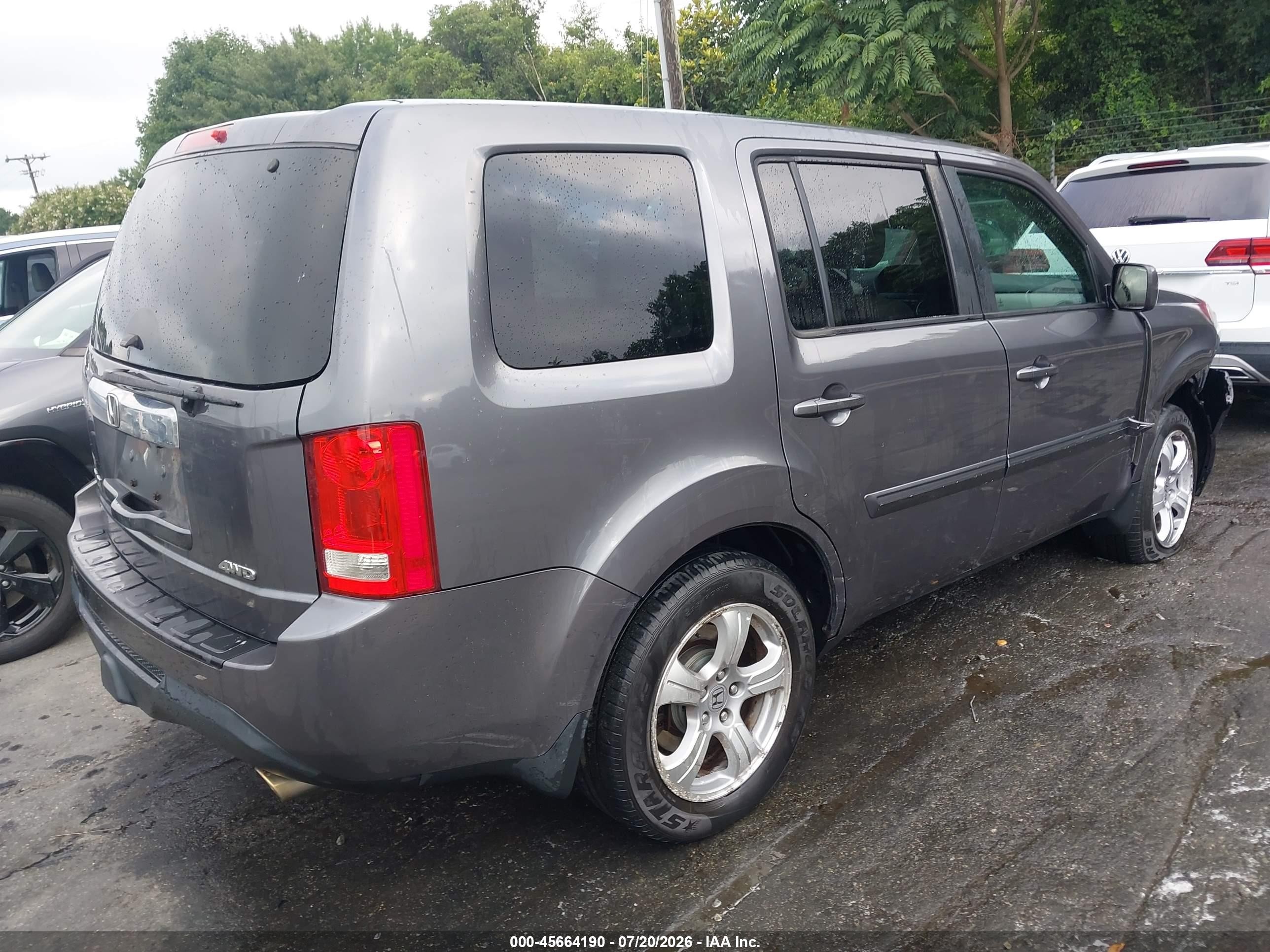 2015 Honda Pilot Ex-l Gray vin: 5FNYF4H50FB030666