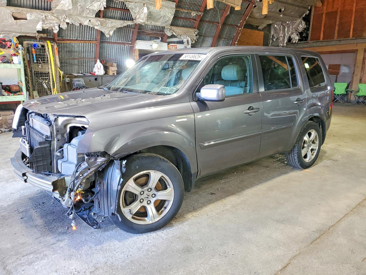 2015 Honda Pilot Exl Gray vin: 5FNYF4H50FB048259