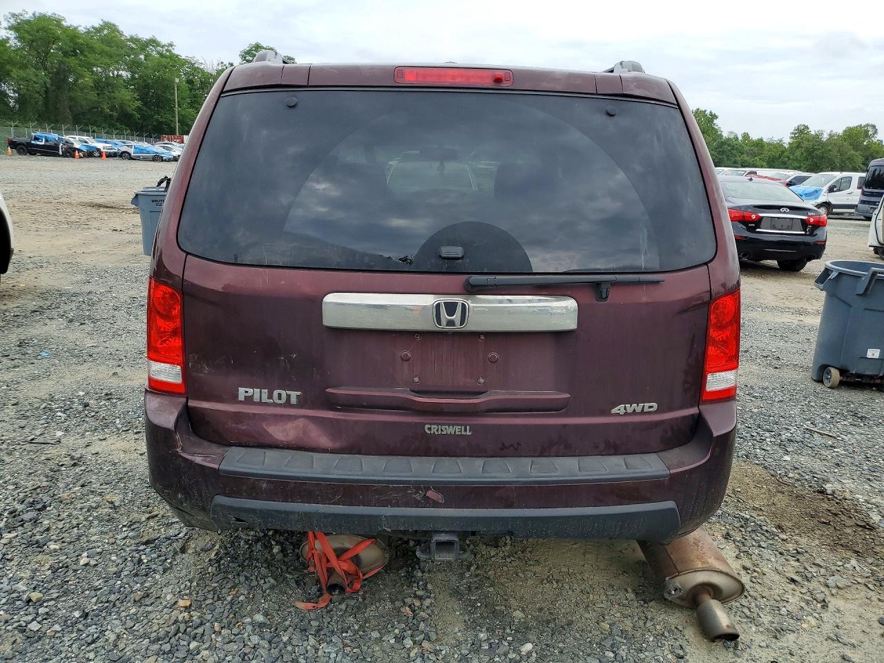 2011 Honda Pilot Exl Burgundy vin: 5FNYF4H51BB060835