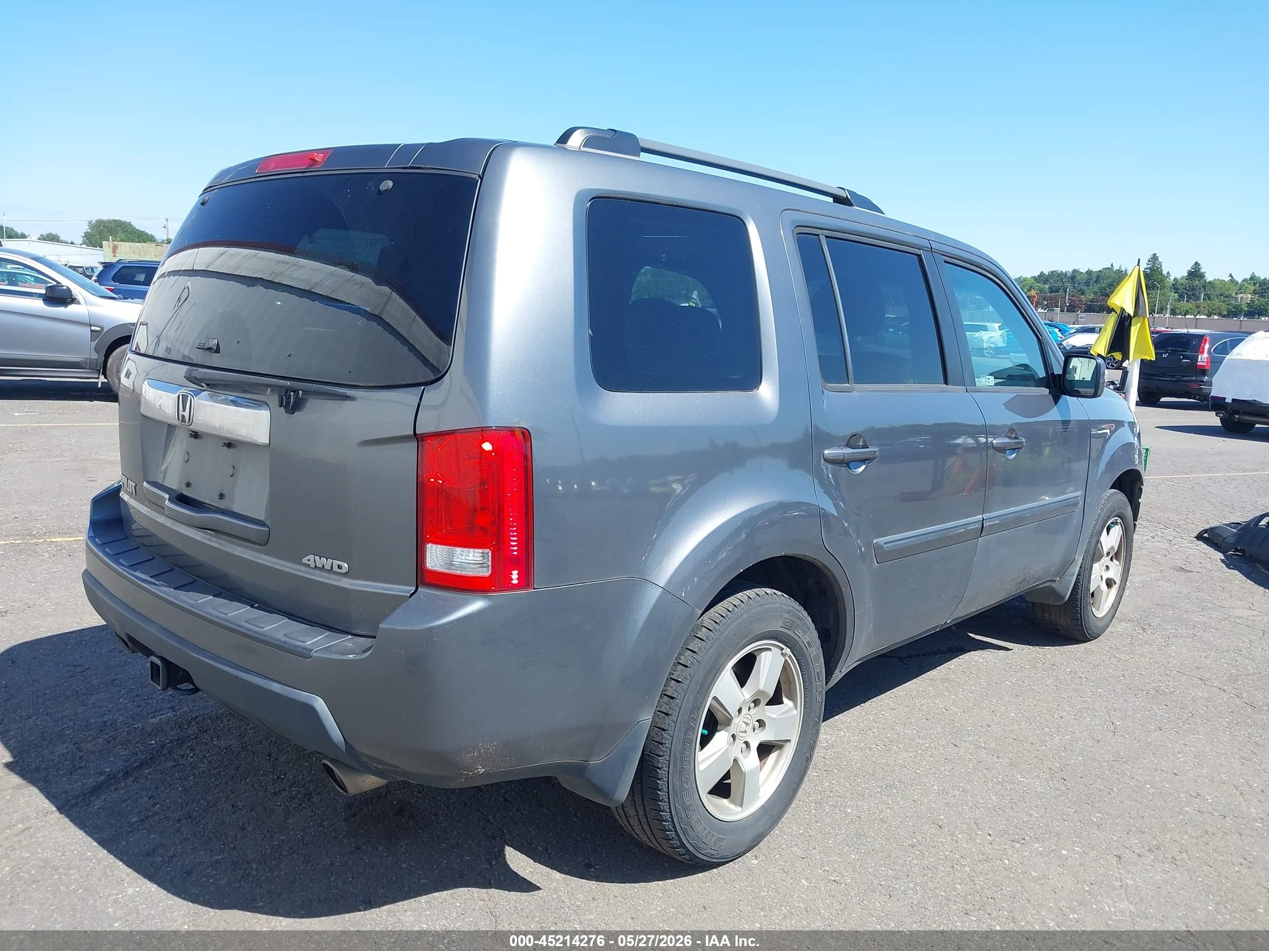 2011 Honda Pilot Ex-l Gray vin: 5FNYF4H51BB060852