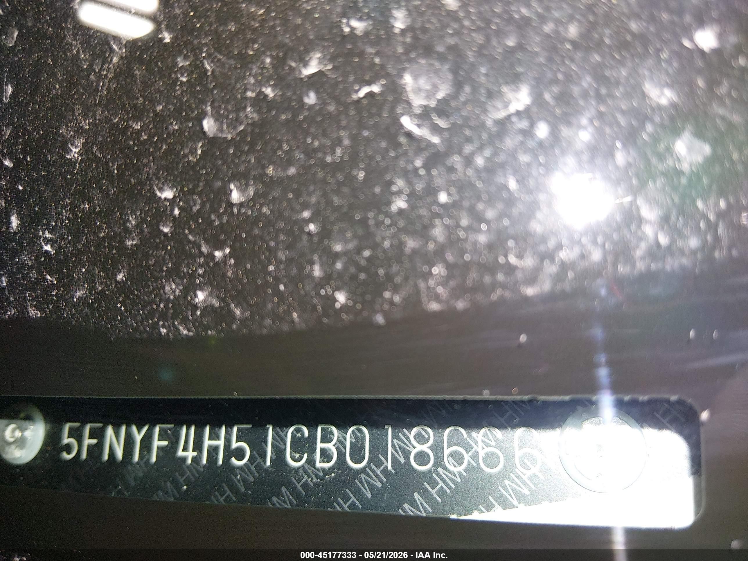 2012 Honda Pilot Ex-l Черный vin: 5FNYF4H51CB018666