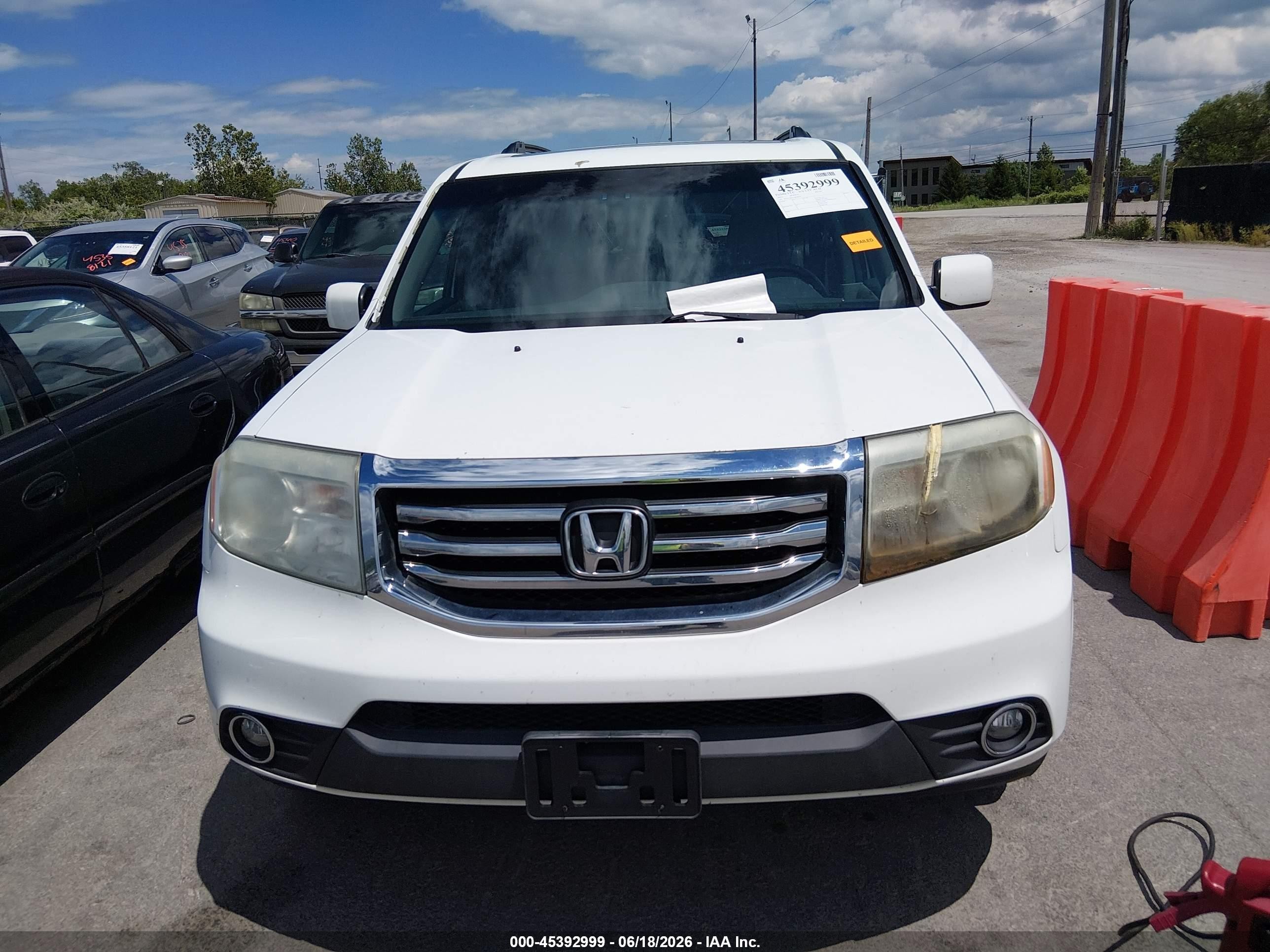 2012 Honda Pilot Ex-l White vin: 5FNYF4H51CB036956