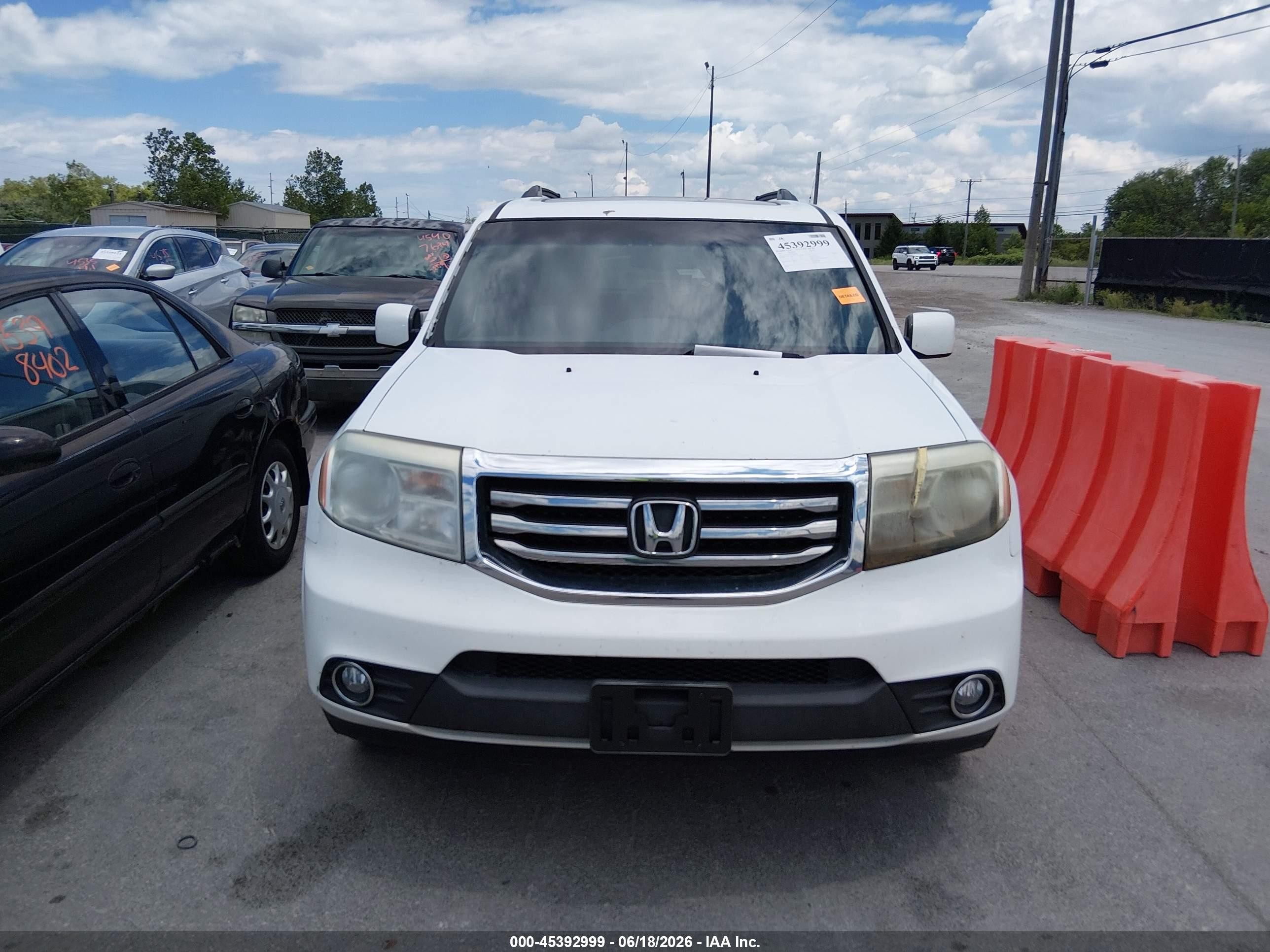 2012 Honda Pilot Ex-l White vin: 5FNYF4H51CB036956