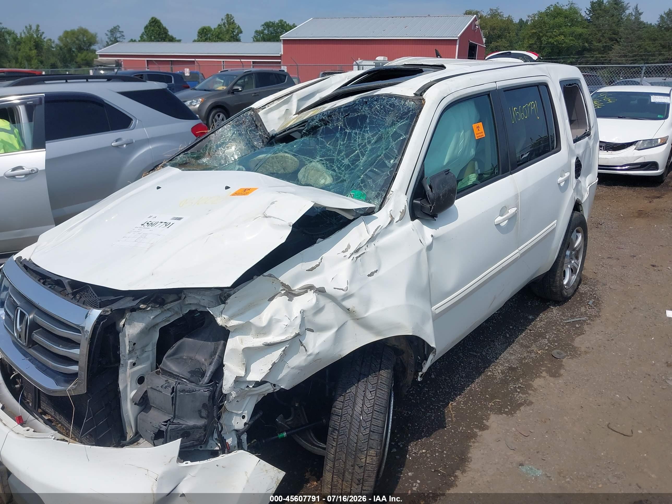 2013 Honda Pilot Ex-l White vin: 5FNYF4H51DB006731