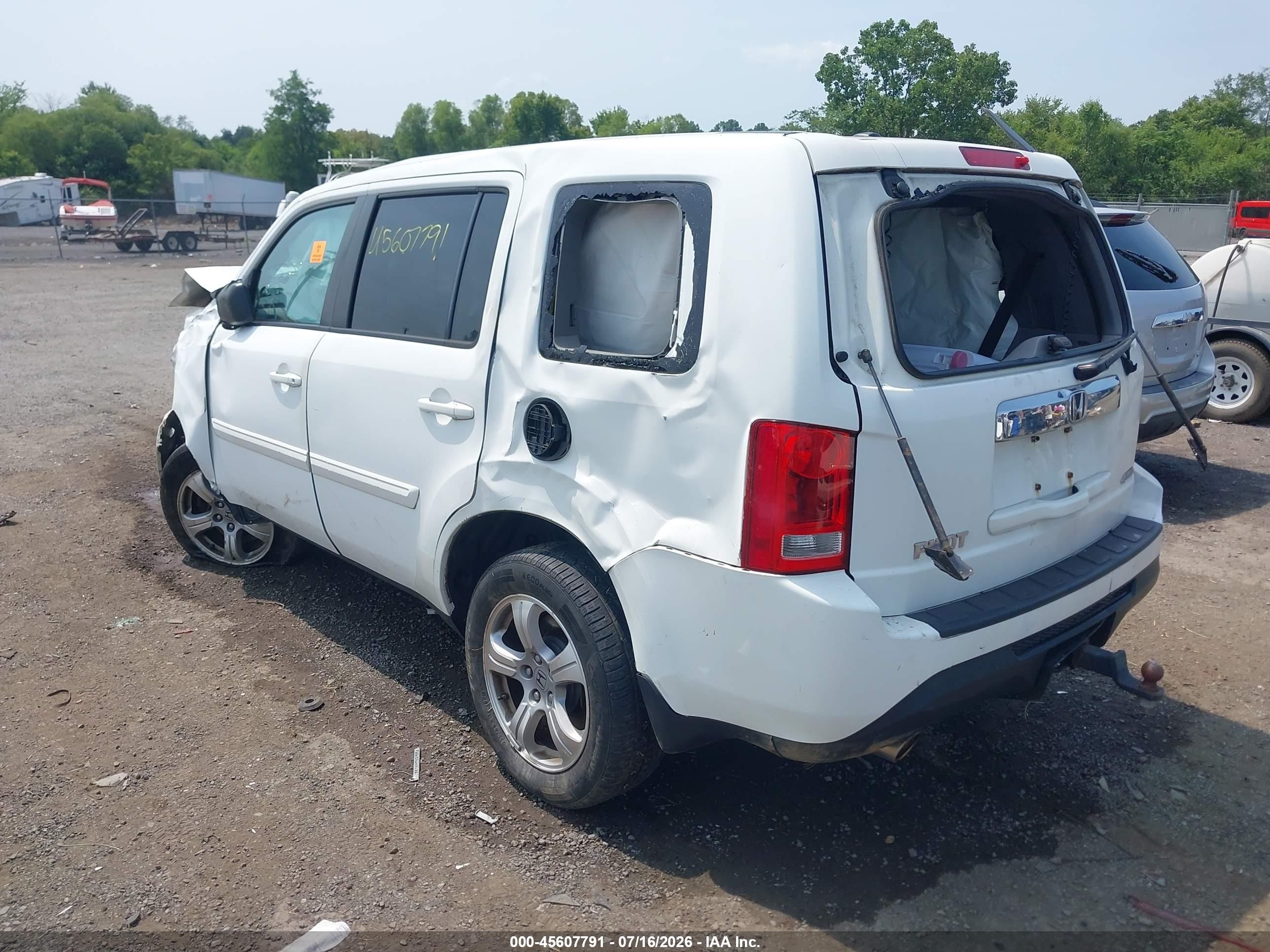 2013 Honda Pilot Ex-l White vin: 5FNYF4H51DB006731