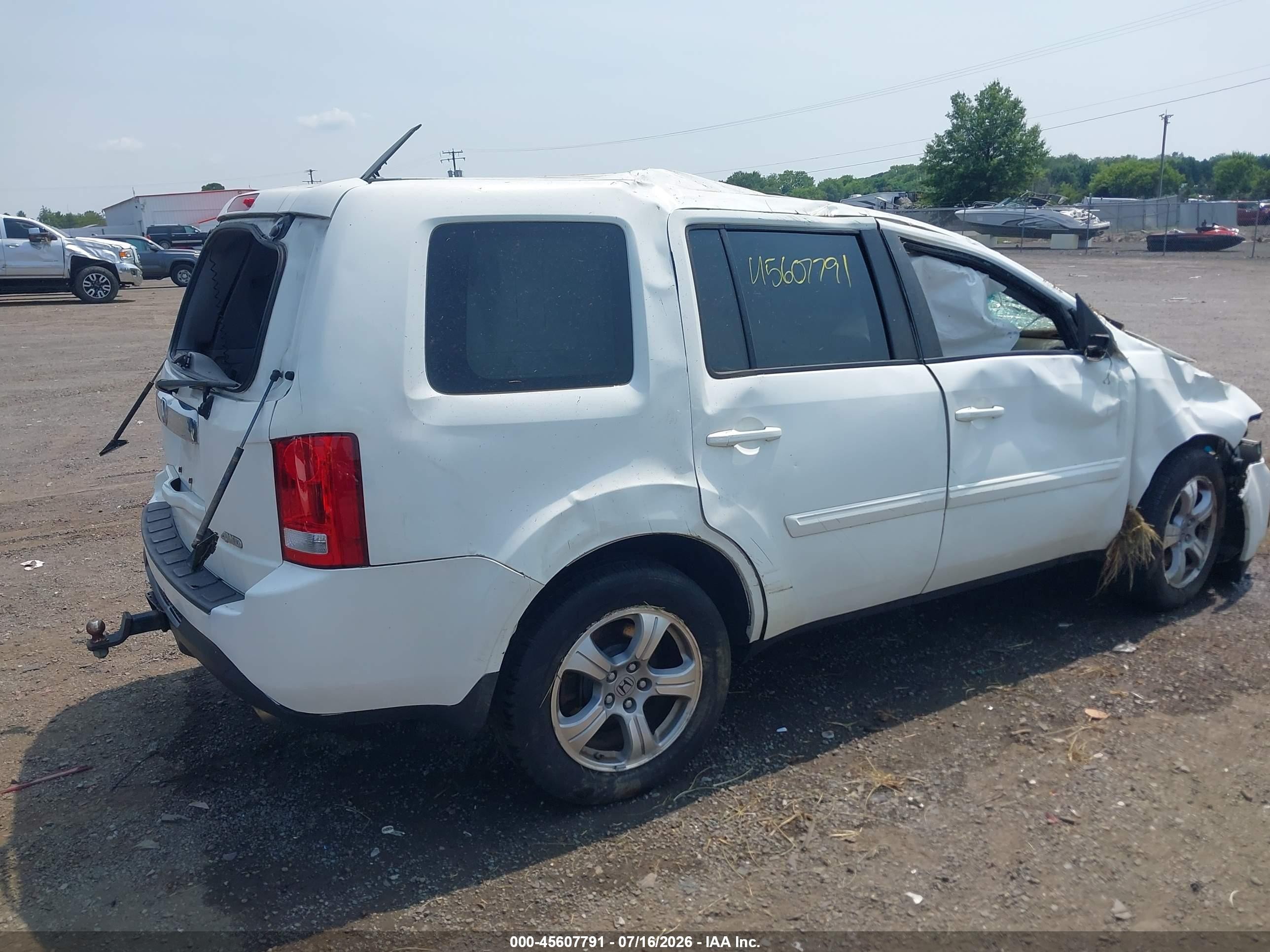 2013 Honda Pilot Ex-l White vin: 5FNYF4H51DB006731