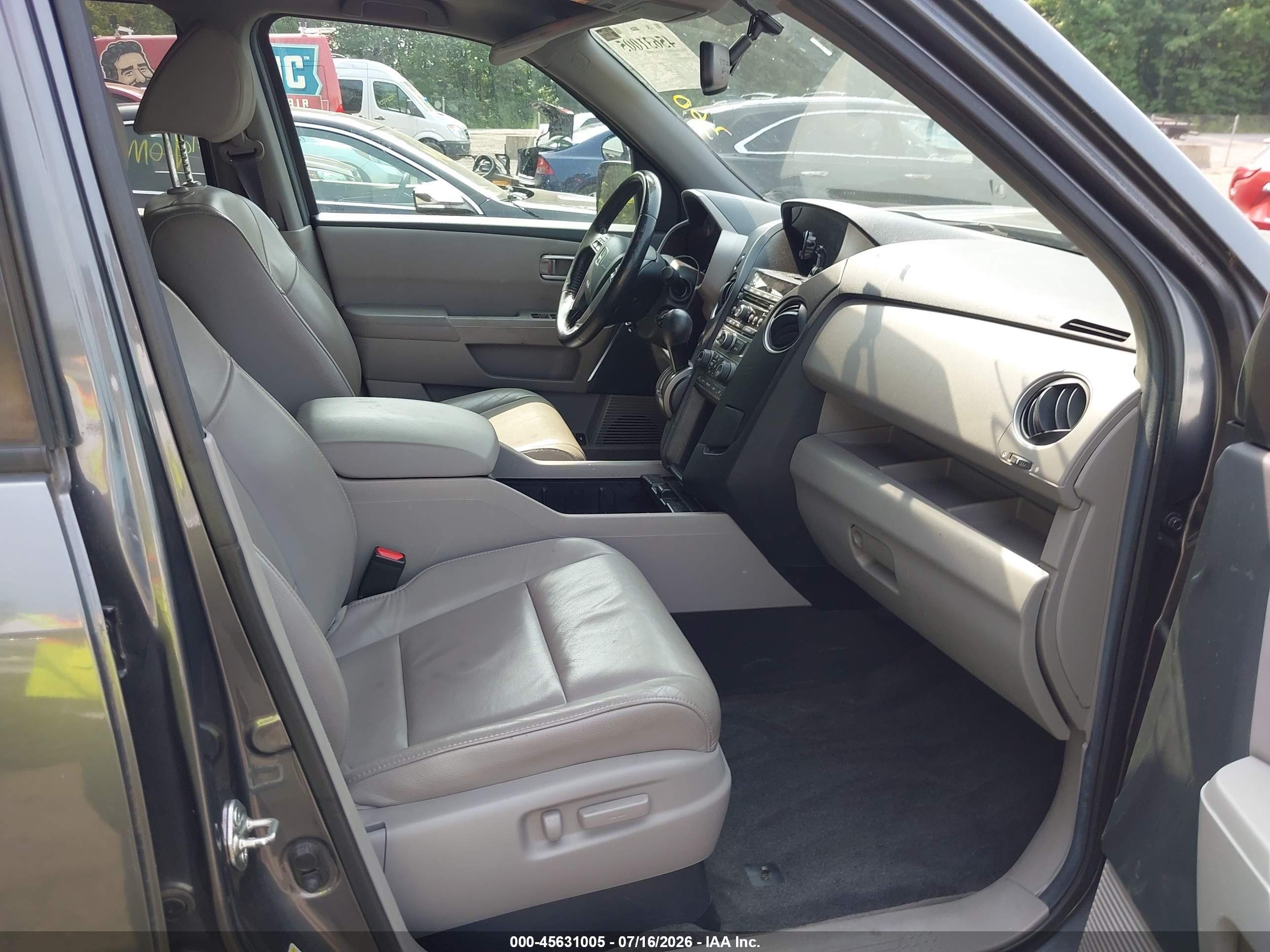 2013 Honda Pilot Ex-l Gray vin: 5FNYF4H51DB014621